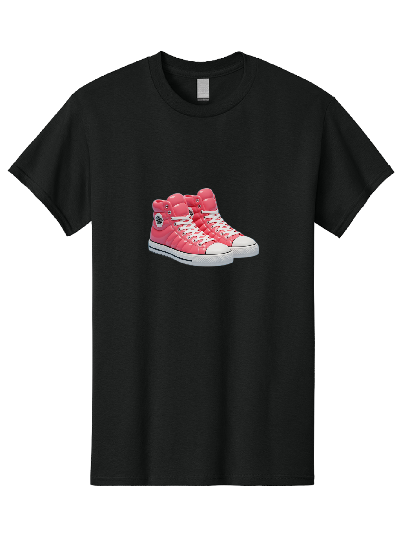 Pink-Padded-Converse Men'S Graphic Tee, 100% Cotton, Comfortable Casual Summer Wear, Machine Washable, Pink Puffer Converse Sneakers, High-Top Sneakers, Fashion Footwear, Bold Style, Statement Shoes, Athletic Wear, Trendy Kicks, White Laces, Bab193