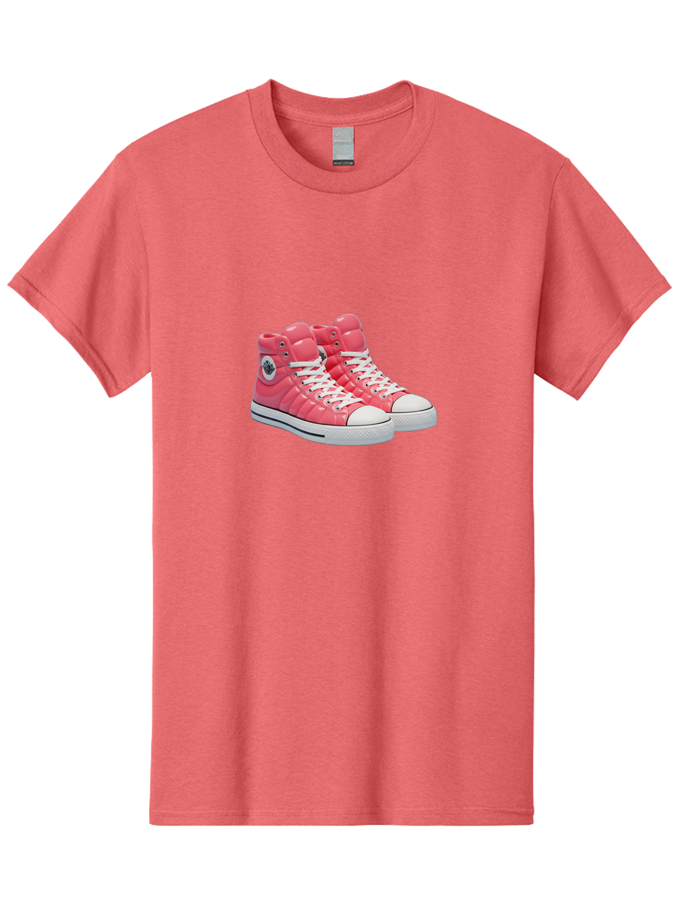 Pink-Padded-Converse Men'S Graphic Tee, 100% Cotton, Comfortable Casual Summer Wear, Machine Washable, Pink Puffer Converse Sneakers, High-Top Sneakers, Fashion Footwear, Bold Style, Statement Shoes, Athletic Wear, Trendy Kicks, White Laces, Bab193