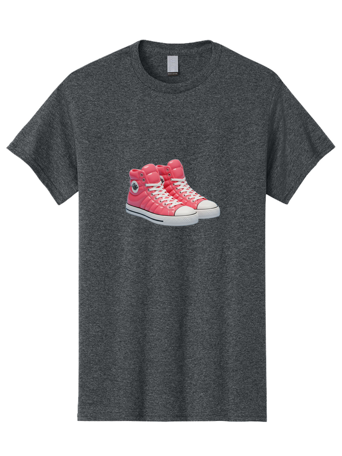 Pink-Padded-Converse Men'S Graphic Tee, 100% Cotton, Comfortable Casual Summer Wear, Machine Washable, Pink Puffer Converse Sneakers, High-Top Sneakers, Fashion Footwear, Bold Style, Statement Shoes, Athletic Wear, Trendy Kicks, White Laces, Bab193