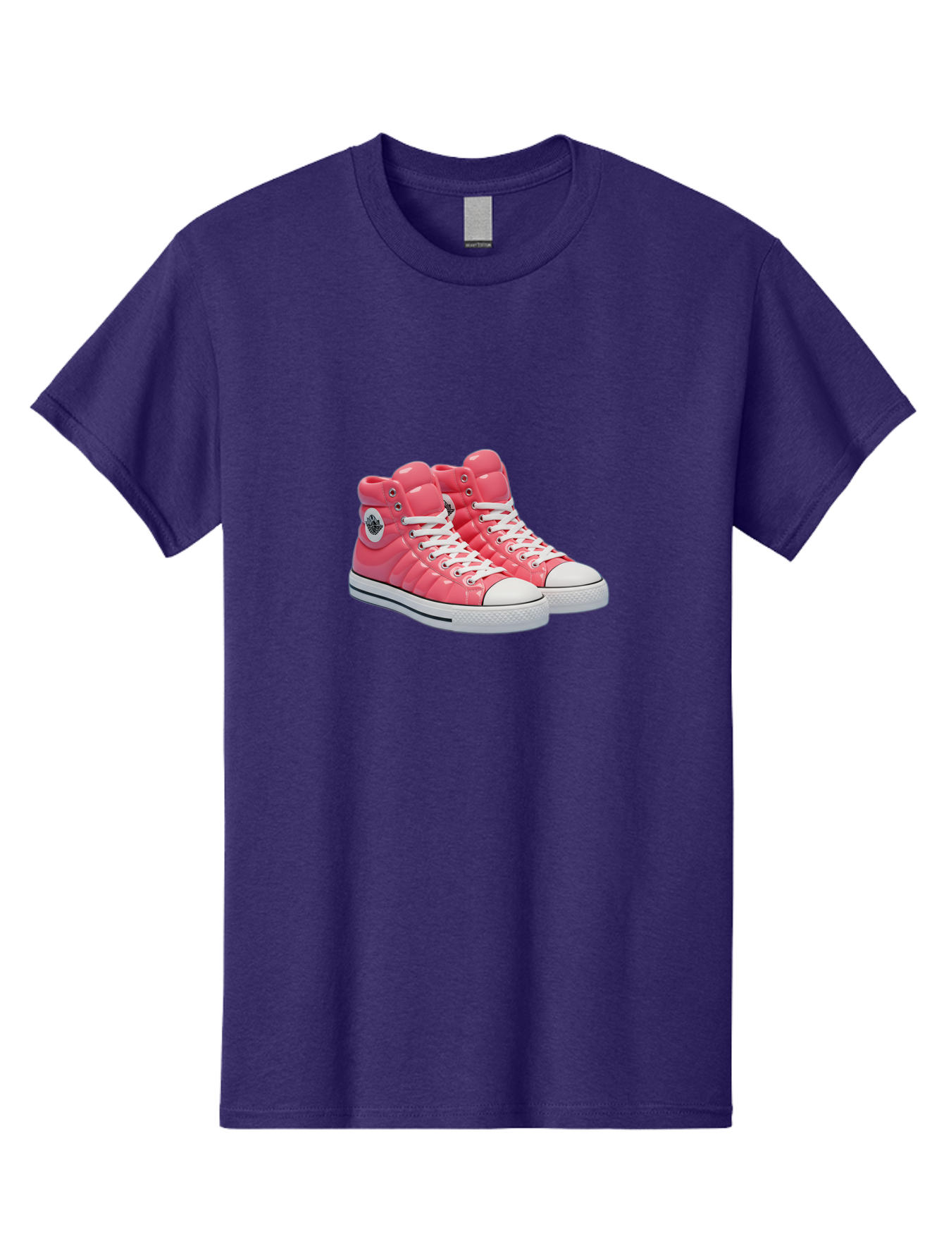 Pink-Padded-Converse Men'S Graphic Tee, 100% Cotton, Comfortable Casual Summer Wear, Machine Washable, Pink Puffer Converse Sneakers, High-Top Sneakers, Fashion Footwear, Bold Style, Statement Shoes, Athletic Wear, Trendy Kicks, White Laces, Bab193