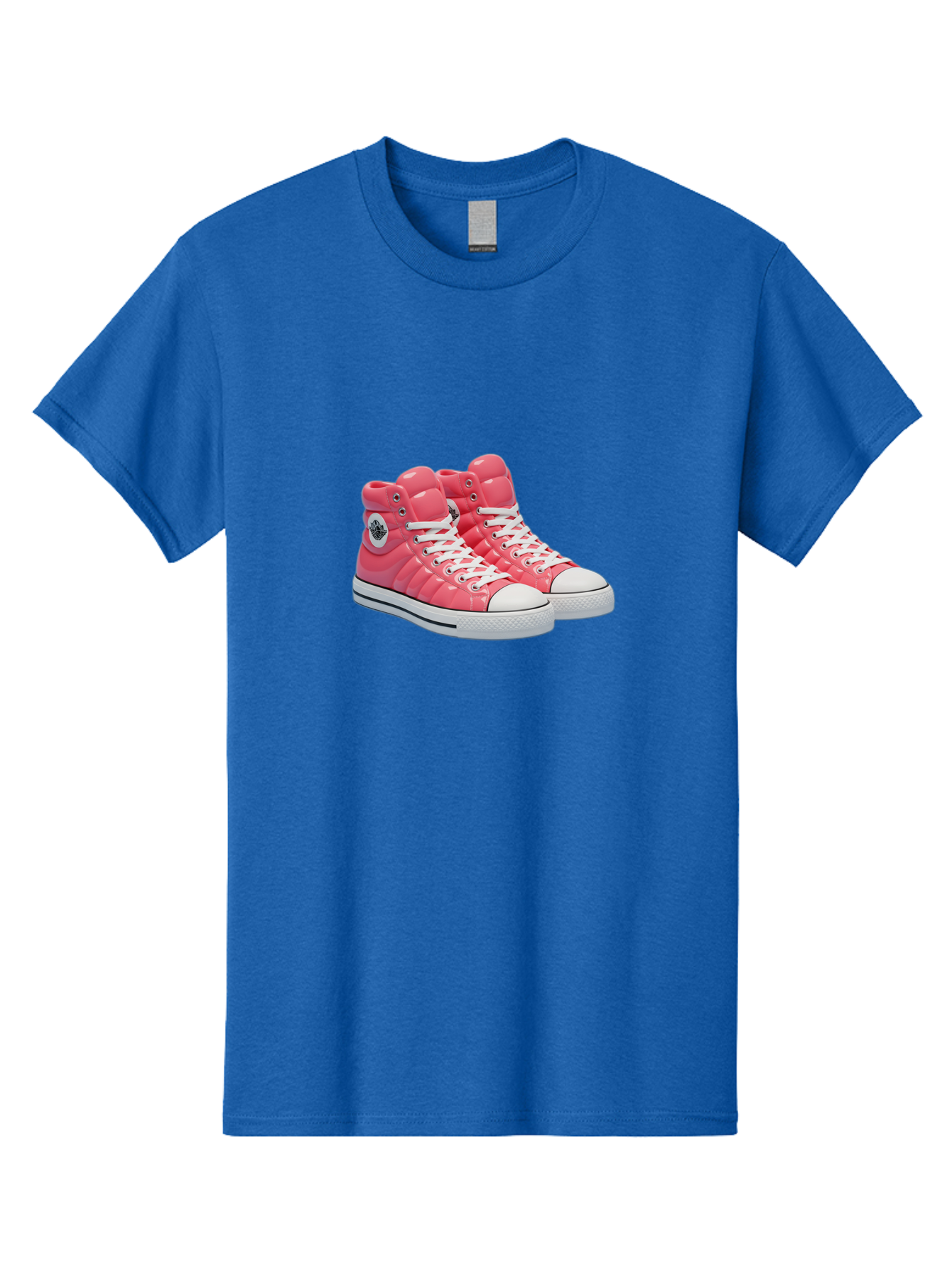 Pink-Padded-Converse Men'S Graphic Tee, 100% Cotton, Comfortable Casual Summer Wear, Machine Washable, Pink Puffer Converse Sneakers, High-Top Sneakers, Fashion Footwear, Bold Style, Statement Shoes, Athletic Wear, Trendy Kicks, White Laces, Bab193