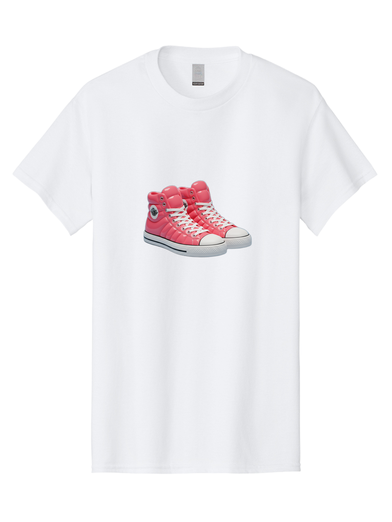 Pink-Padded-Converse Men'S Graphic Tee, 100% Cotton, Comfortable Casual Summer Wear, Machine Washable, Pink Puffer Converse Sneakers, High-Top Sneakers, Fashion Footwear, Bold Style, Statement Shoes, Athletic Wear, Trendy Kicks, White Laces, Bab193