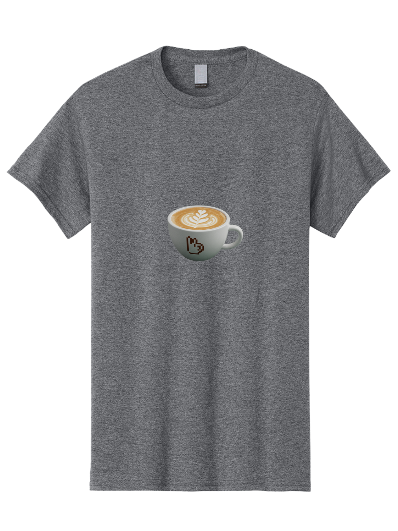 Pixel-Art-Coffee-Cup Men'S Graphic Tee, 100% Cotton, Comfortable Casual Summer Wear, Machine Washable, Cup Of Coffee, Latte Art, Coffee Beverage, Morning Pick-Me-Up, Daily Grind, Caffeine Fix, Pixel Art Design, Coffee Culture Bab198