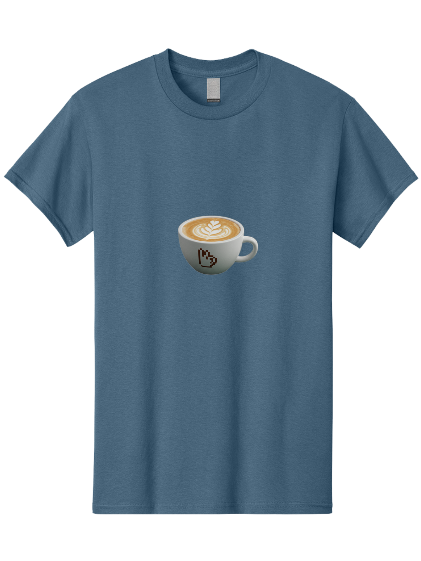 Pixel-Art-Coffee-Cup Men'S Graphic Tee, 100% Cotton, Comfortable Casual Summer Wear, Machine Washable, Cup Of Coffee, Latte Art, Coffee Beverage, Morning Pick-Me-Up, Daily Grind, Caffeine Fix, Pixel Art Design, Coffee Culture Bab198