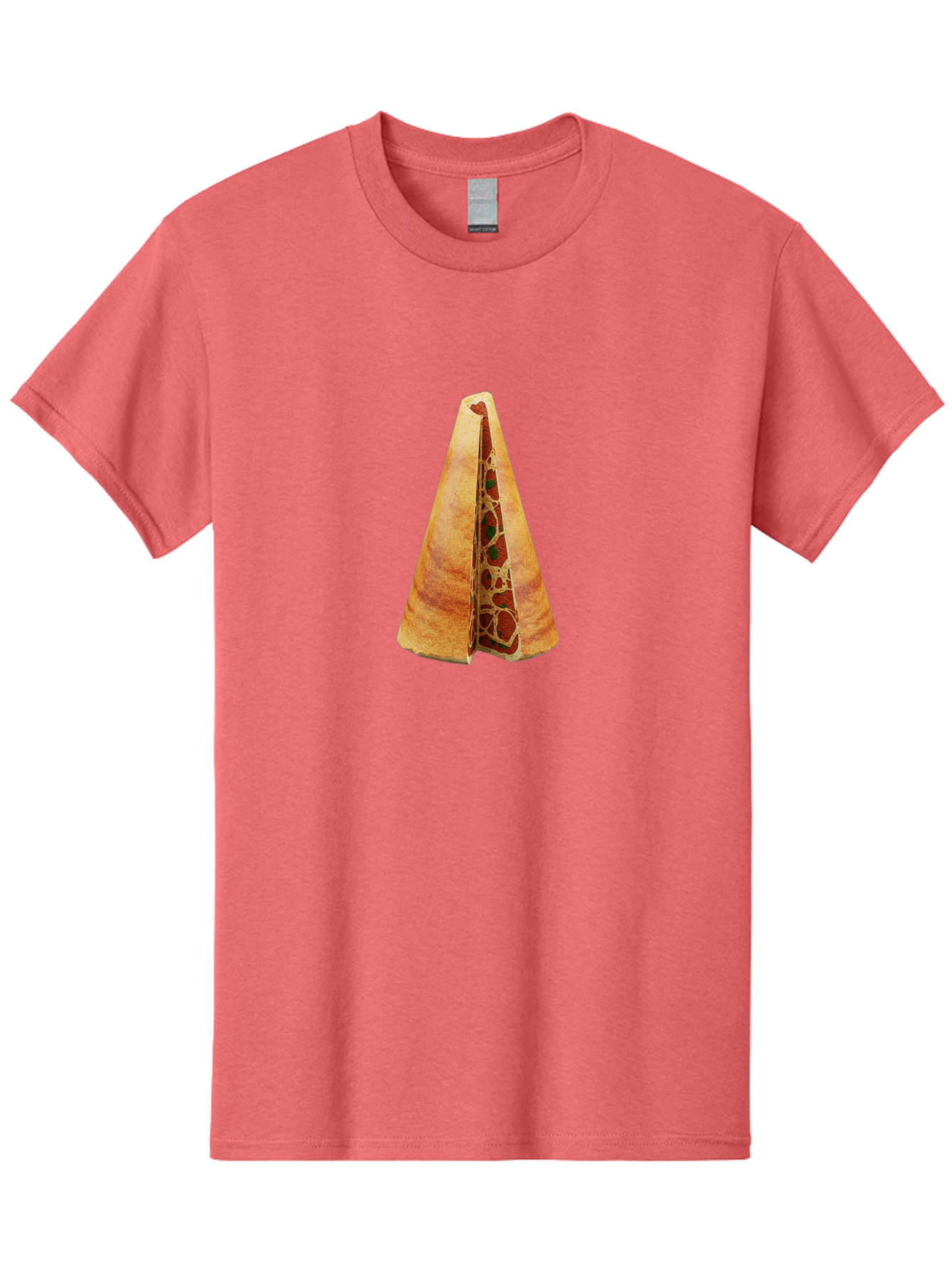 Pizza-Dosa Men'S Graphic Tee, 100% Cotton, Comfortable Casual Summer Wear, Machine Washable, Pizza Cone, Folded Pizza, Savory Snack, Melted Cheese, Tomato Sauce, Crispy Crust, Food Art, Culinary Creativity Bab204