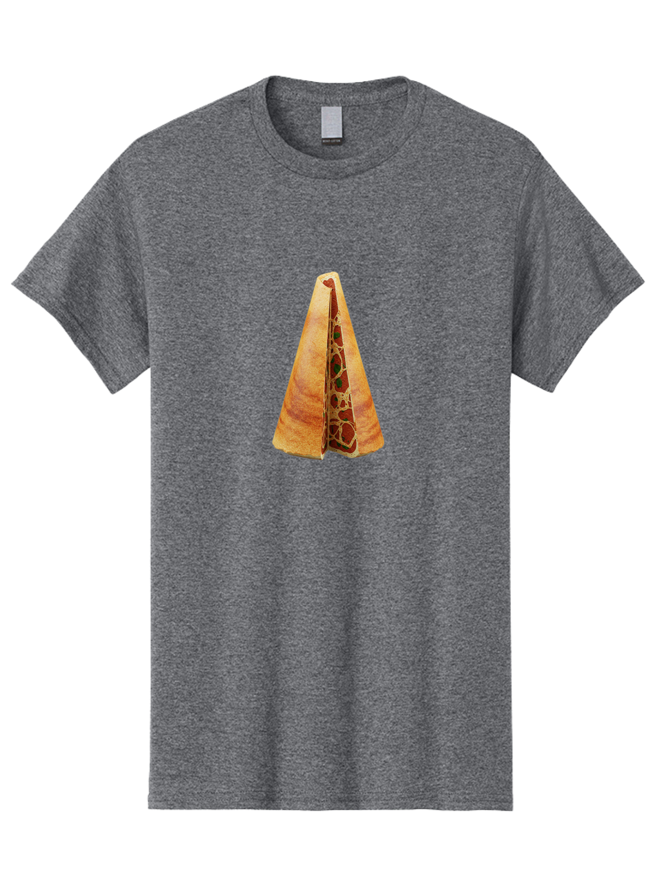Pizza-Dosa Men'S Graphic Tee, 100% Cotton, Comfortable Casual Summer Wear, Machine Washable, Pizza Cone, Folded Pizza, Savory Snack, Melted Cheese, Tomato Sauce, Crispy Crust, Food Art, Culinary Creativity Bab204