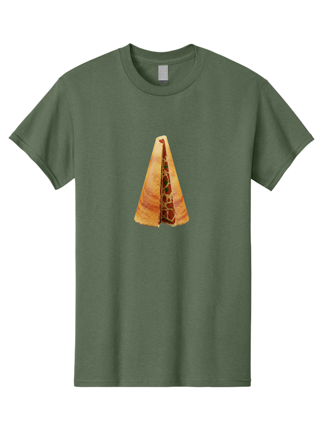 Pizza-Dosa Men'S Graphic Tee, 100% Cotton, Comfortable Casual Summer Wear, Machine Washable, Pizza Cone, Folded Pizza, Savory Snack, Melted Cheese, Tomato Sauce, Crispy Crust, Food Art, Culinary Creativity Bab204