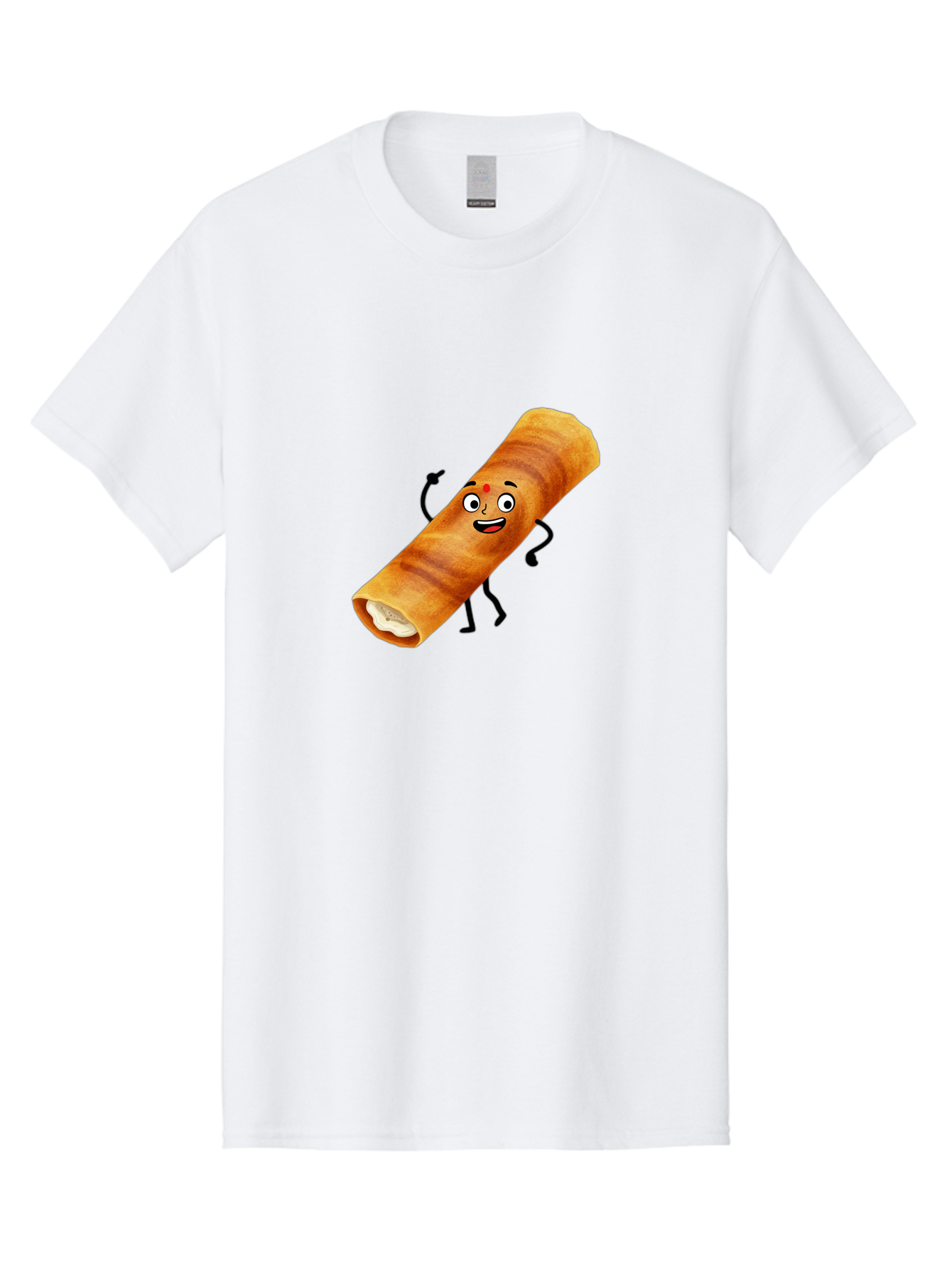 Plain-Dosa Men'S Graphic Tee, 100% Cotton, Comfortable Casual Summer Wear, Machine Washable, Cartoon Paan Masala, Indian Street Food, Delicious Treats, Crunchy Texture, Happy Face, Bindi, Mouth-Watering, Tasty Snack, Paan Delight Bab206