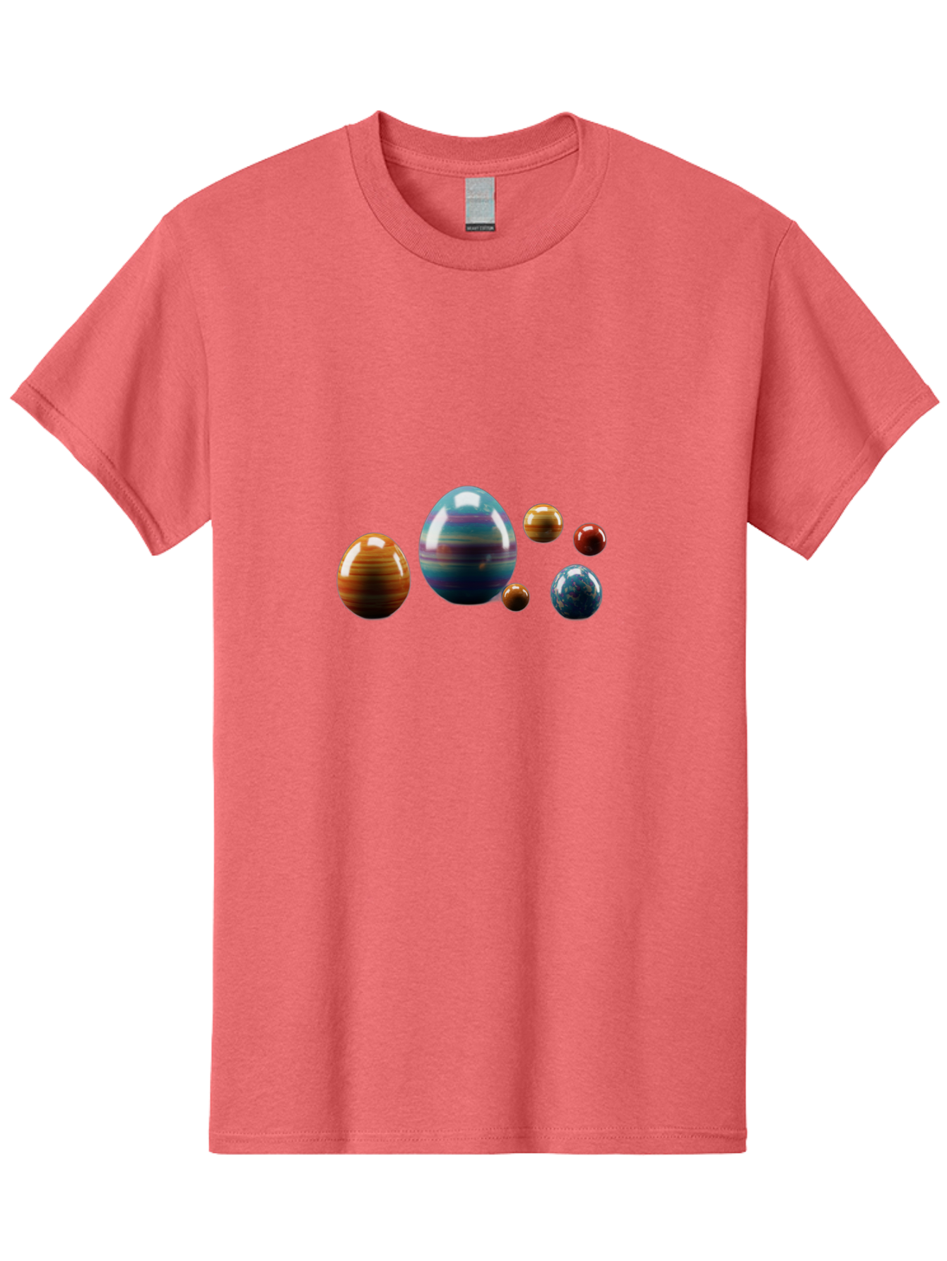 Planets Men'S Graphic Tee, 100% Cotton, Comfortable Casual Summer Wear, Machine Washable, Planets In Space, Colorful Spheres, Shiny Orbs, Celestial Bodies, Astronomy, Solar System, Vibrant Colors, Galactic Scenery, Space Exploration Bab207