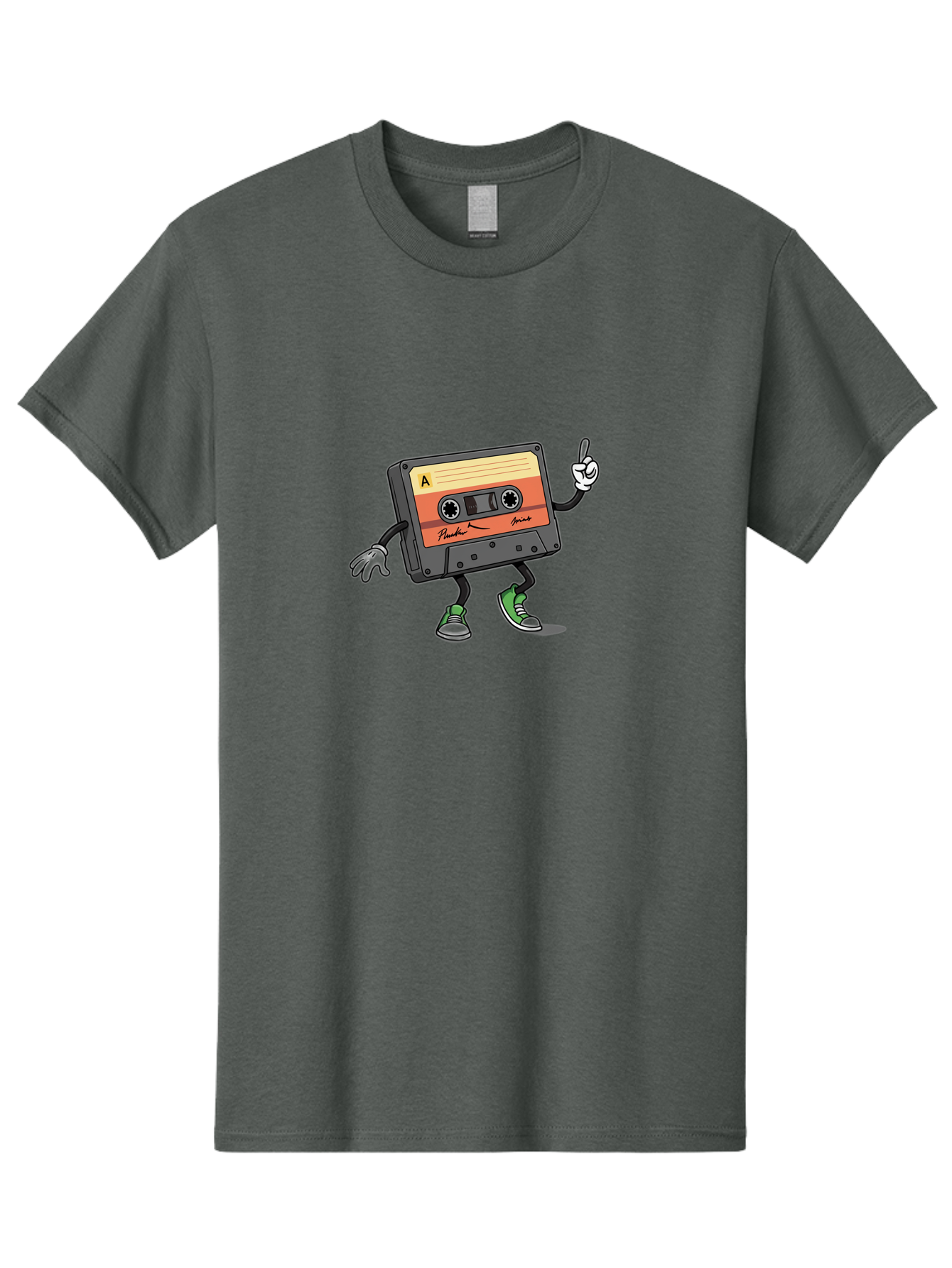 Plastic Men'S Graphic Tee, 100% Cotton, Comfortable Casual Summer Wear, Machine Washable, Mix Tape With Legs And Sneakers, Cassette Tape Character, Retro Music, Nostalgic Vibe, Funky Cartoon Style, Hip Hop Culture, Mixtape, 80S Music, Bab208