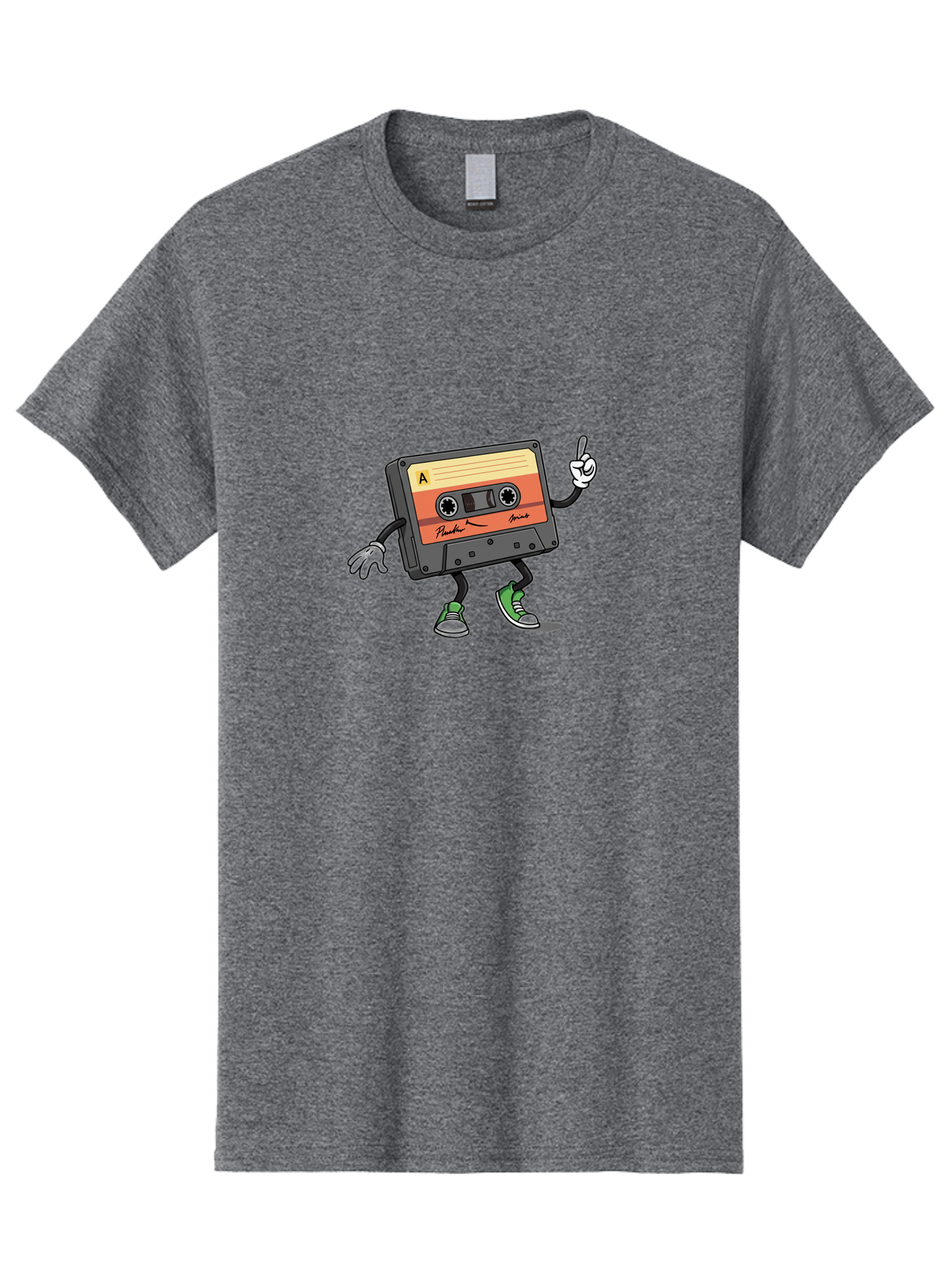 Plastic Men'S Graphic Tee, 100% Cotton, Comfortable Casual Summer Wear, Machine Washable, Mix Tape With Legs And Sneakers, Cassette Tape Character, Retro Music, Nostalgic Vibe, Funky Cartoon Style, Hip Hop Culture, Mixtape, 80S Music, Bab208