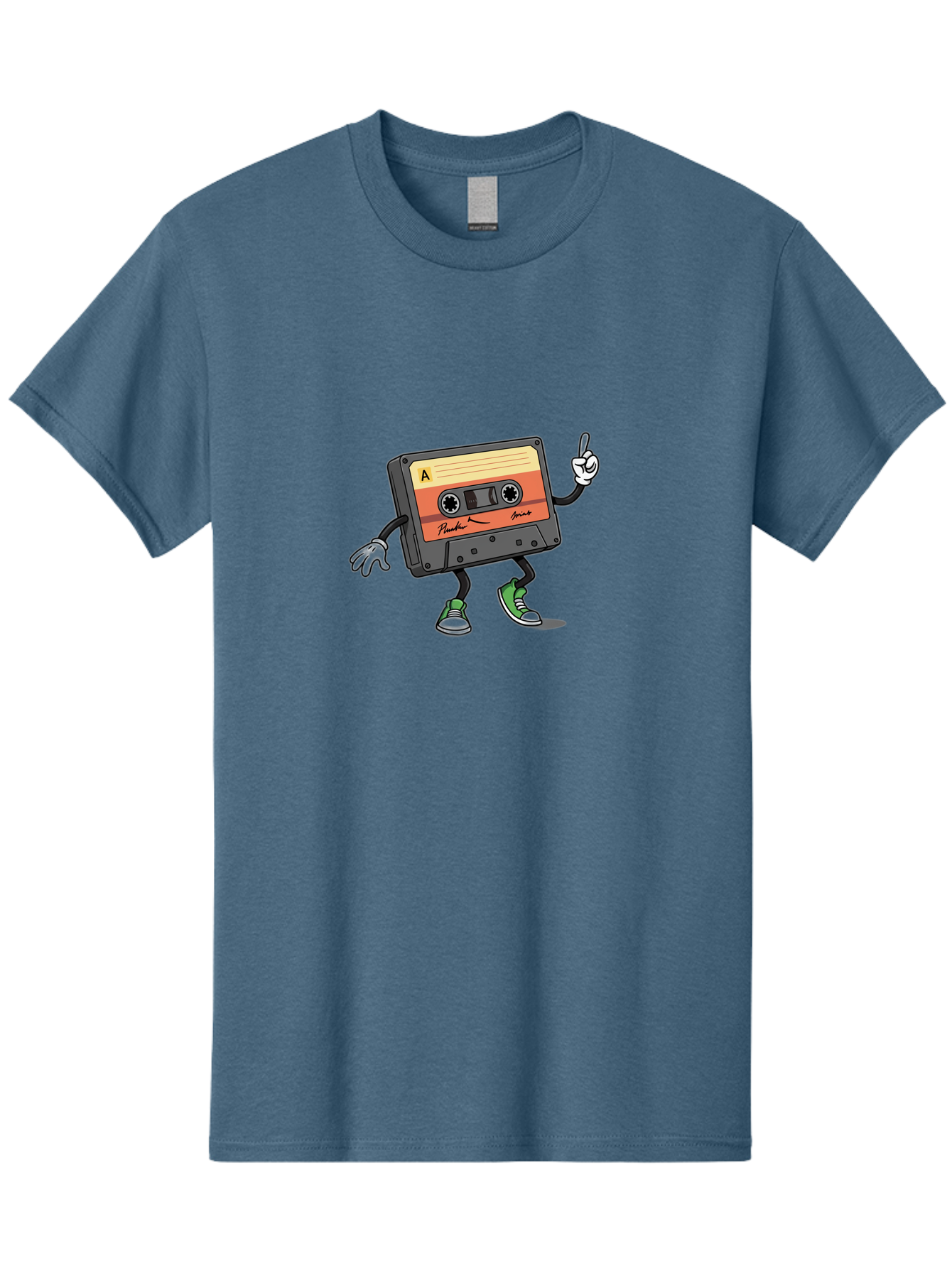 Plastic Men'S Graphic Tee, 100% Cotton, Comfortable Casual Summer Wear, Machine Washable, Mix Tape With Legs And Sneakers, Cassette Tape Character, Retro Music, Nostalgic Vibe, Funky Cartoon Style, Hip Hop Culture, Mixtape, 80S Music, Bab208