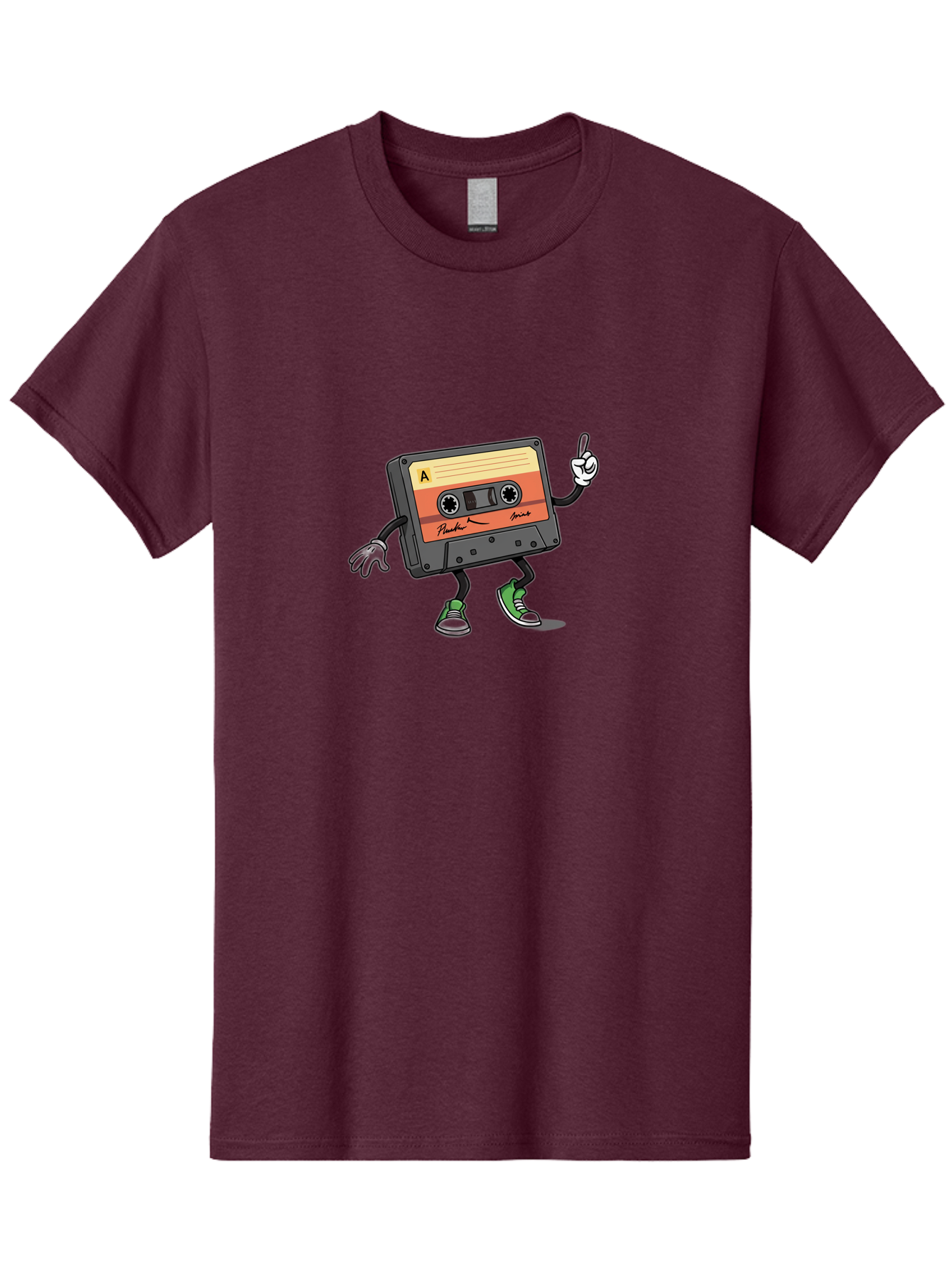 Plastic Men'S Graphic Tee, 100% Cotton, Comfortable Casual Summer Wear, Machine Washable, Mix Tape With Legs And Sneakers, Cassette Tape Character, Retro Music, Nostalgic Vibe, Funky Cartoon Style, Hip Hop Culture, Mixtape, 80S Music, Bab208