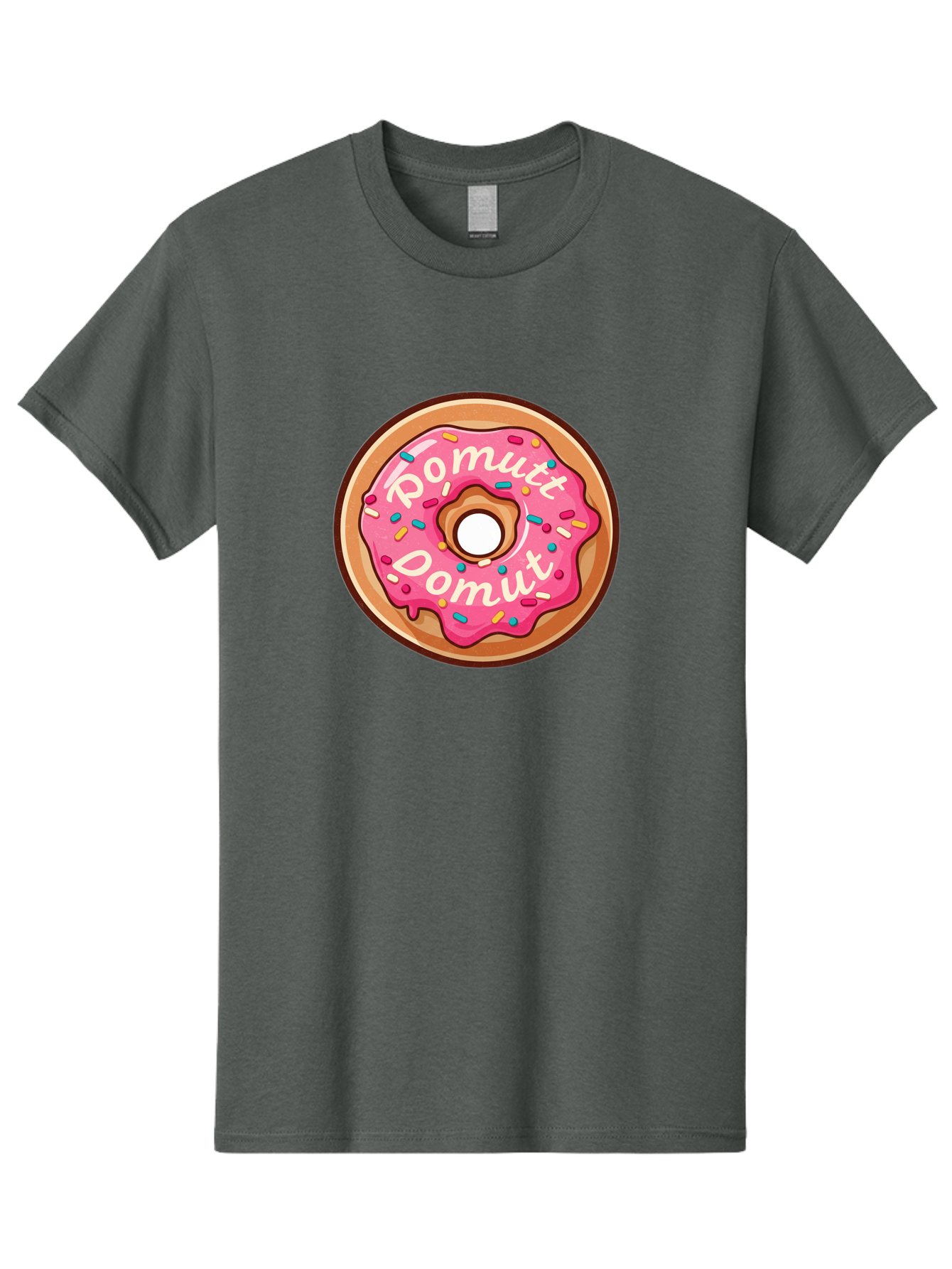 Pomutt-Pomutt-Donut Men'S Graphic Tee, 100% Cotton, Comfortable Casual Summer Wear, Machine Washable, Pink Frosted Donut, Donut With Sprinkles, Sweet Treat, Tasty Dessert, Colorful Donut, Pomutt Pomutt, Donut Illustration, Donut Art Bab212