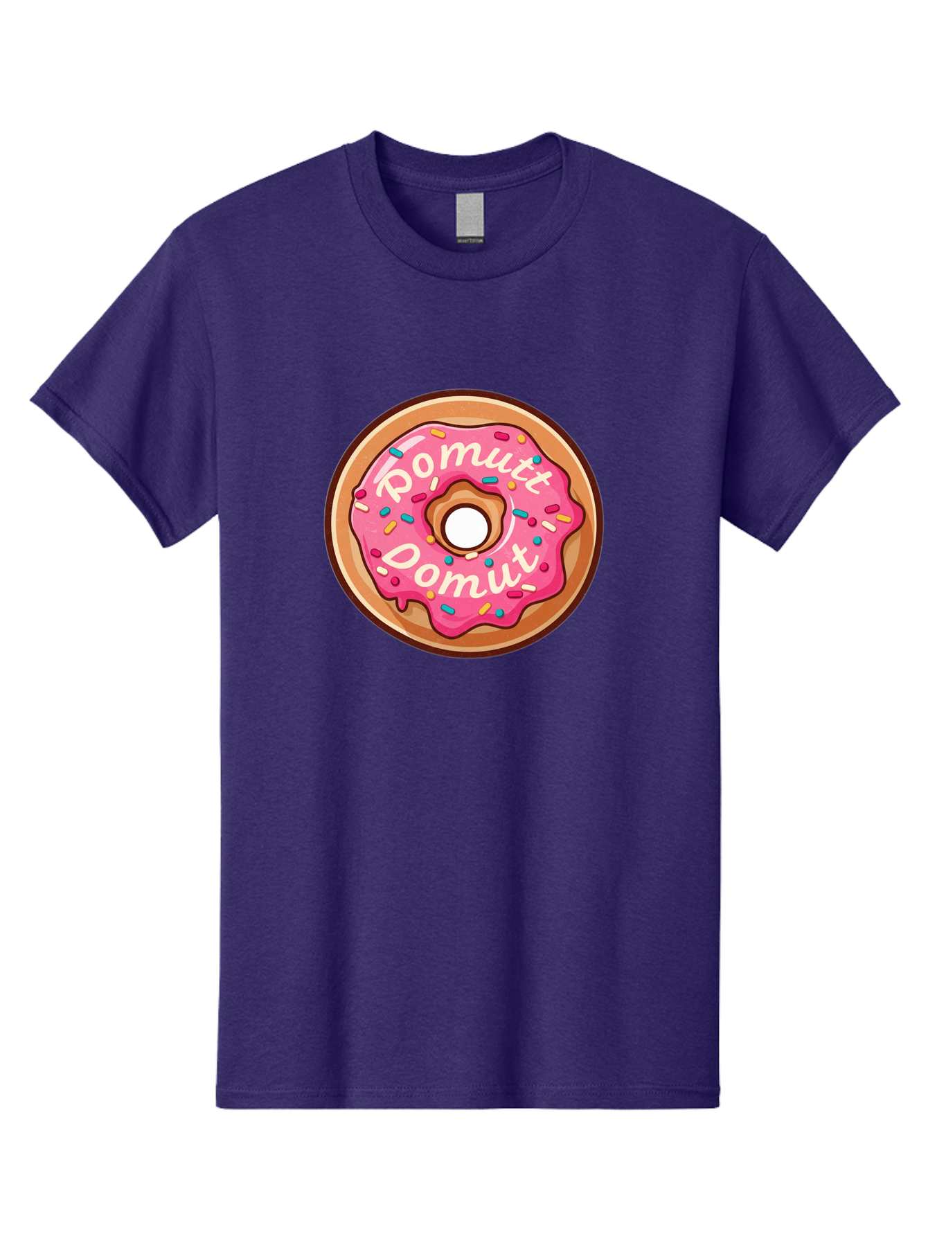 Pomutt-Pomutt-Donut Men'S Graphic Tee, 100% Cotton, Comfortable Casual Summer Wear, Machine Washable, Pink Frosted Donut, Donut With Sprinkles, Sweet Treat, Tasty Dessert, Colorful Donut, Pomutt Pomutt, Donut Illustration, Donut Art Bab212
