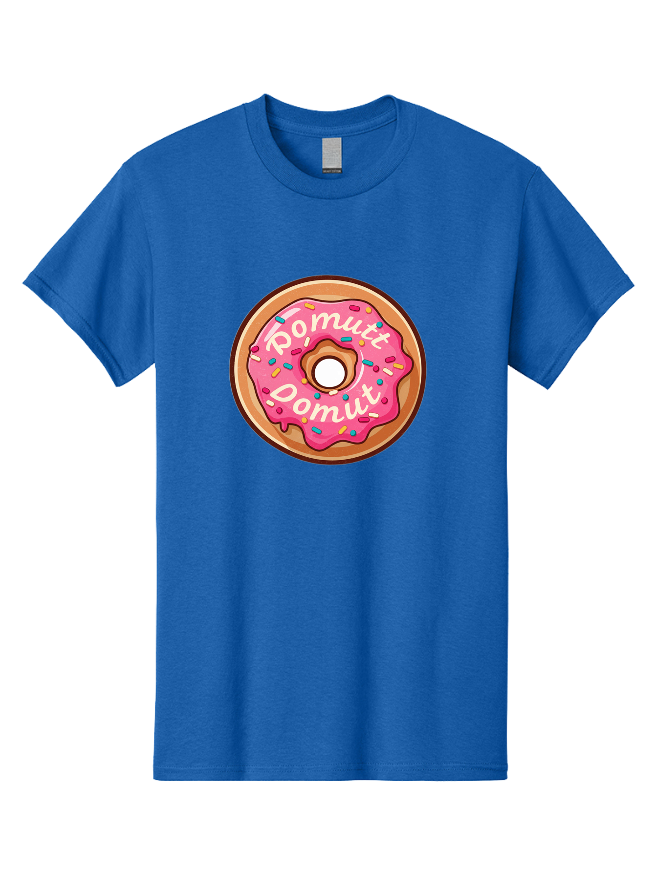 Pomutt-Pomutt-Donut Men'S Graphic Tee, 100% Cotton, Comfortable Casual Summer Wear, Machine Washable, Pink Frosted Donut, Donut With Sprinkles, Sweet Treat, Tasty Dessert, Colorful Donut, Pomutt Pomutt, Donut Illustration, Donut Art Bab212