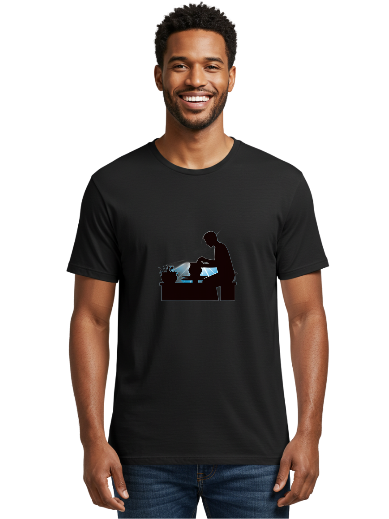 Potter-1 Men'S Graphic Tee, 100% Cotton, Comfortable Casual Summer Wear, Machine Washable, Potter At Work, Pottery Wheel, Creative Process, Craftsmanship, Artisanal Skills, Clay Modeling, Ceramic Art, Studio Work, Artistic Expression Bab218