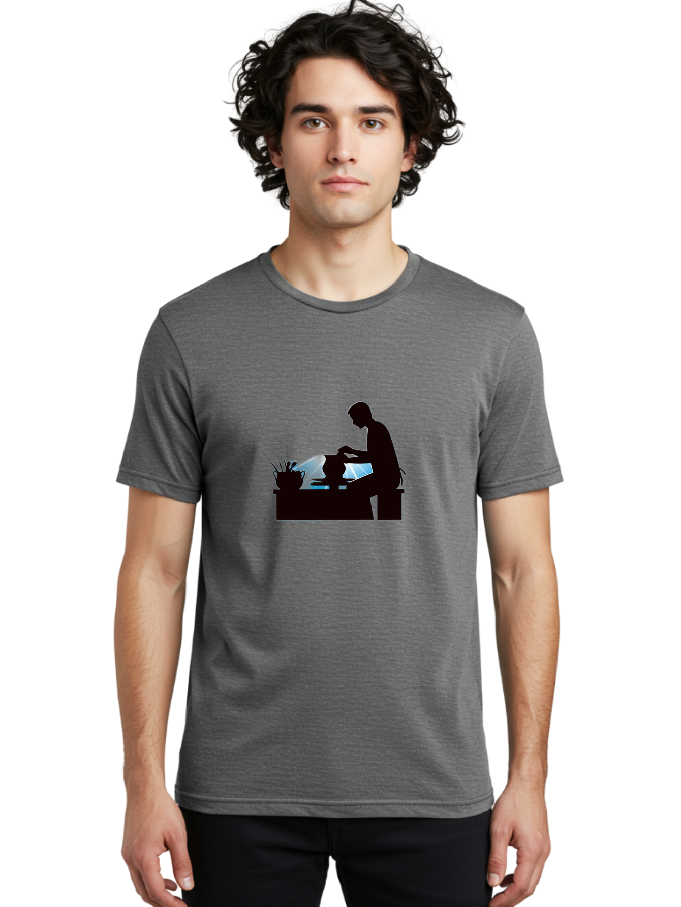 Potter-1 Men'S Graphic Tee, 100% Cotton, Comfortable Casual Summer Wear, Machine Washable, Potter At Work, Pottery Wheel, Creative Process, Craftsmanship, Artisanal Skills, Clay Modeling, Ceramic Art, Studio Work, Artistic Expression Bab218