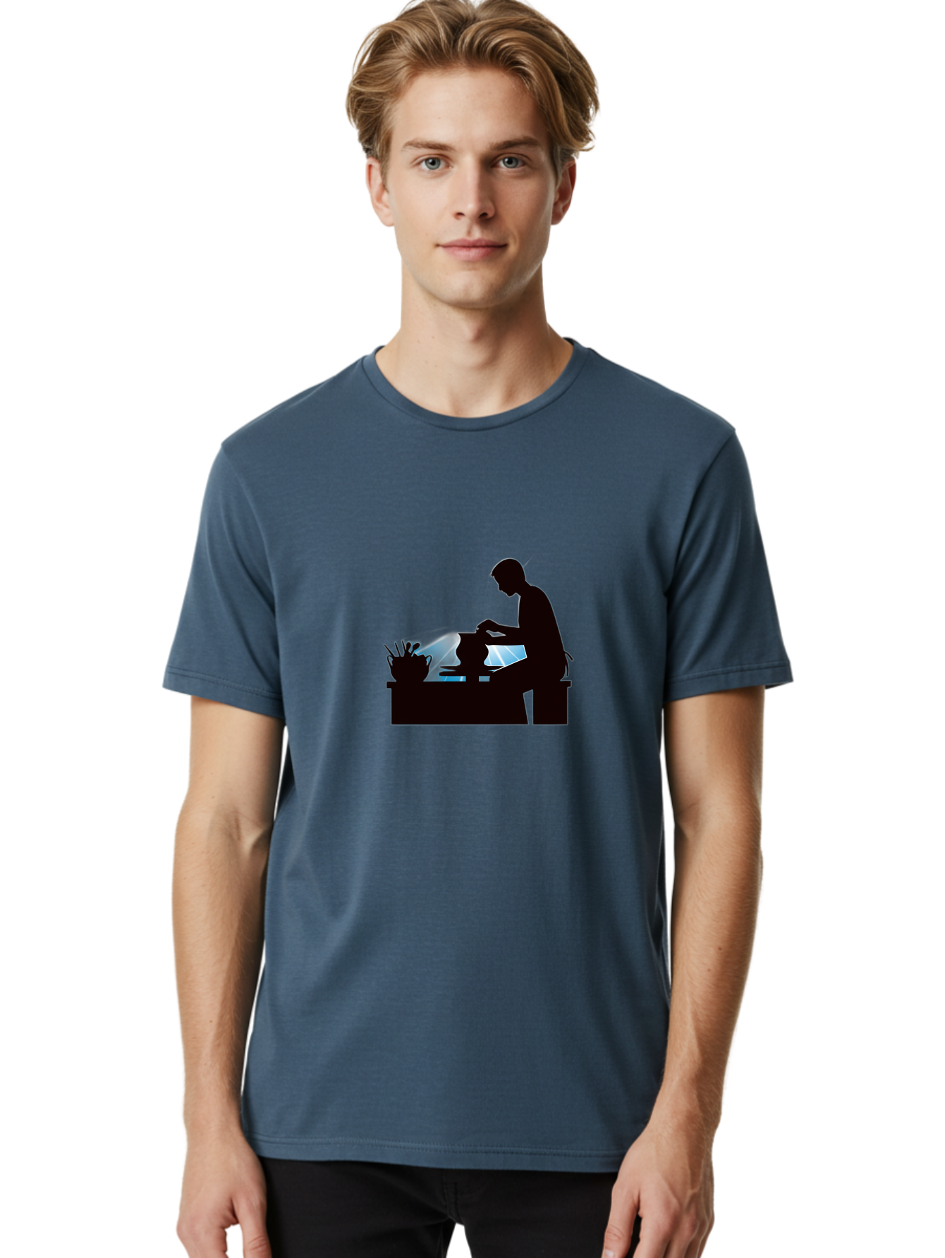 Potter-1 Men'S Graphic Tee, 100% Cotton, Comfortable Casual Summer Wear, Machine Washable, Potter At Work, Pottery Wheel, Creative Process, Craftsmanship, Artisanal Skills, Clay Modeling, Ceramic Art, Studio Work, Artistic Expression Bab218