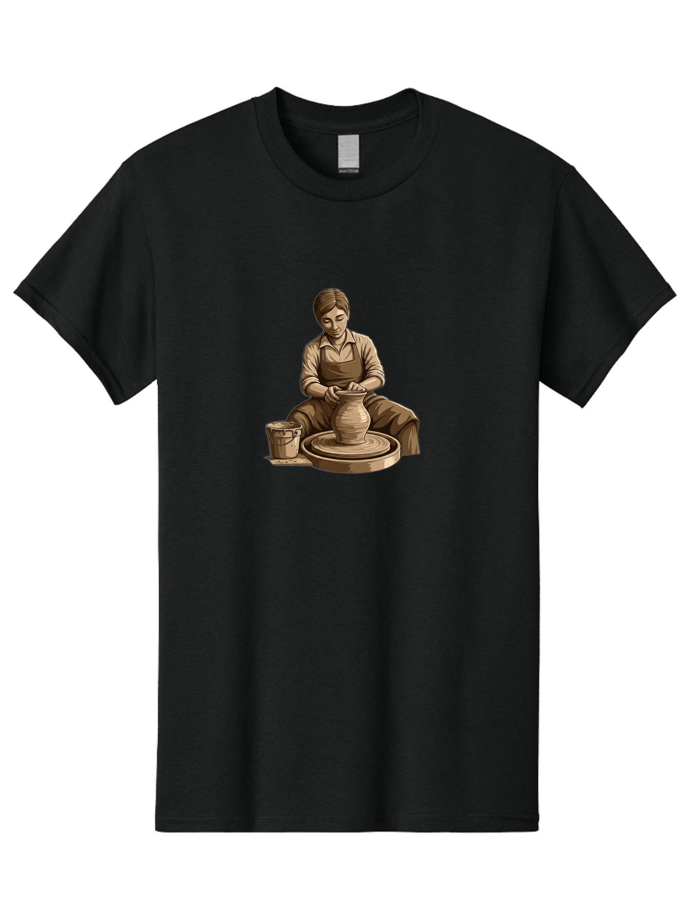 Potter-At-Work-4 Men'S Graphic Tee, 100% Cotton, Comfortable Casual Summer Wear, Machine Washable, Pottery Making, Ceramic Art, Clay Modeling, Potter'S Wheel, Creative Process, Handmade Crafts, Artisanal Skills, Traditional Craftsmanship, Bab223