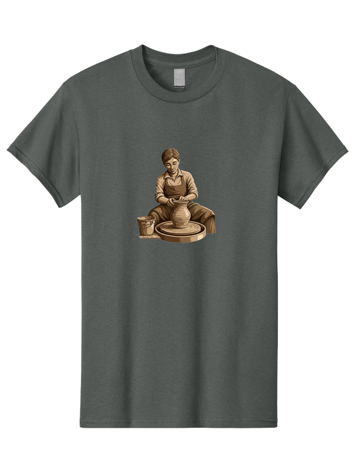 Potter-At-Work-4 Men'S Graphic Tee, 100% Cotton, Comfortable Casual Summer Wear, Machine Washable, Pottery Making, Ceramic Art, Clay Modeling, Potter'S Wheel, Creative Process, Handmade Crafts, Artisanal Skills, Traditional Craftsmanship, Bab223