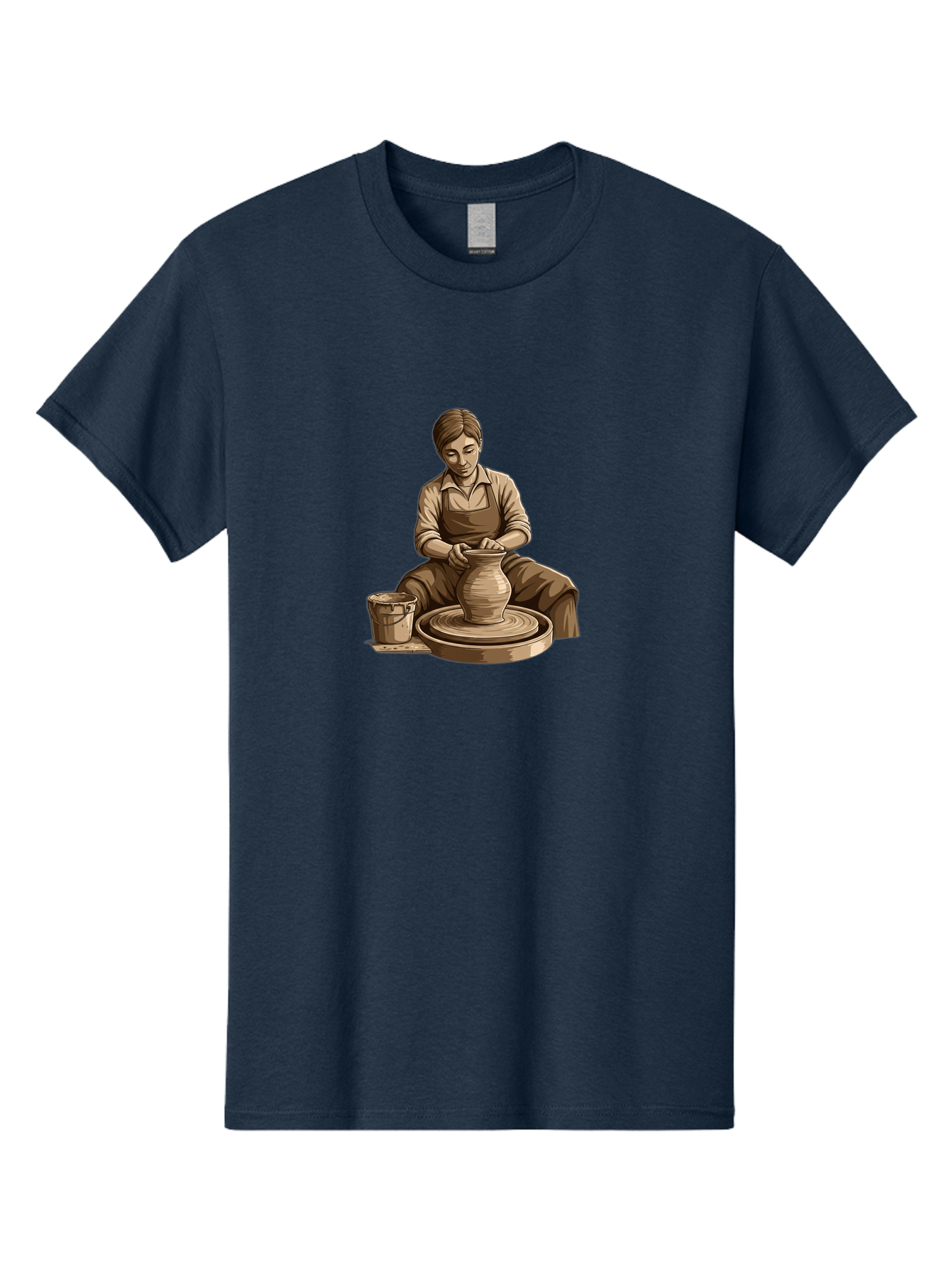 Potter-At-Work-4 Men'S Graphic Tee, 100% Cotton, Comfortable Casual Summer Wear, Machine Washable, Pottery Making, Ceramic Art, Clay Modeling, Potter'S Wheel, Creative Process, Handmade Crafts, Artisanal Skills, Traditional Craftsmanship, Bab223
