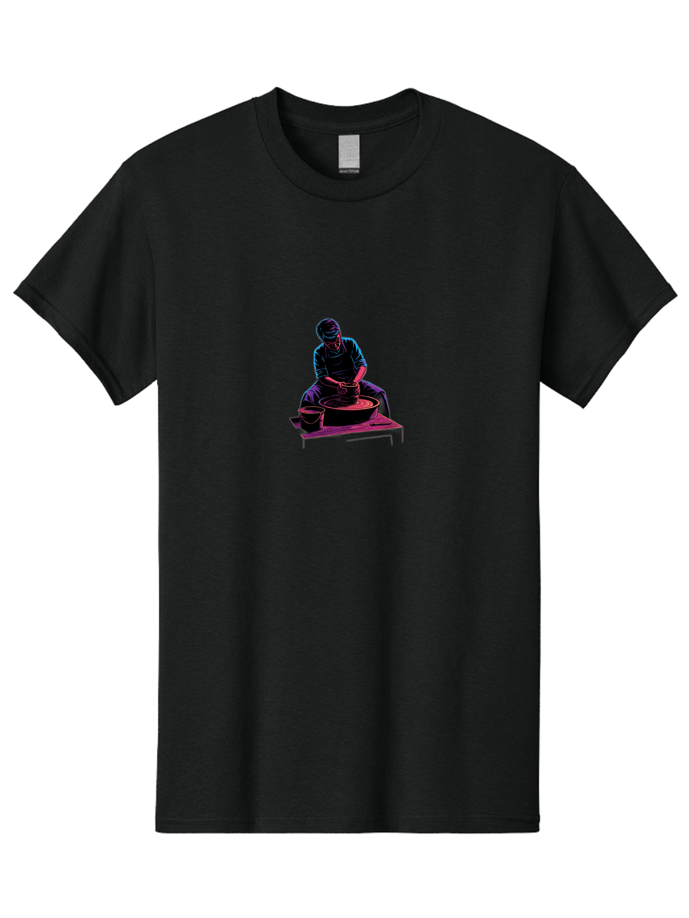 Potter-At-Work-6 Men'S Graphic Tee, 100% Cotton, Comfortable Casual Summer Wear, Machine Washable, Potter Working On Pottery Wheel, Clay Modeling, Artisanal Craftsmanship, Handcrafted Ceramics, Creative Process, Skilled Artisan Bab225