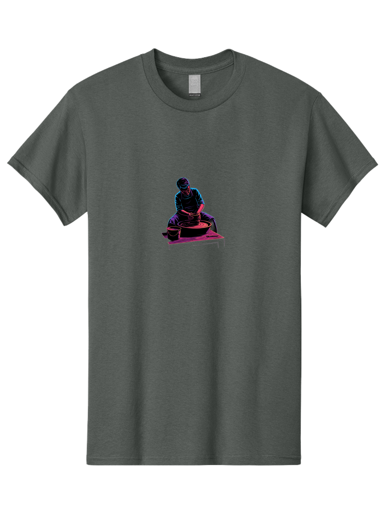Potter-At-Work-6 Men'S Graphic Tee, 100% Cotton, Comfortable Casual Summer Wear, Machine Washable, Potter Working On Pottery Wheel, Clay Modeling, Artisanal Craftsmanship, Handcrafted Ceramics, Creative Process, Skilled Artisan Bab225