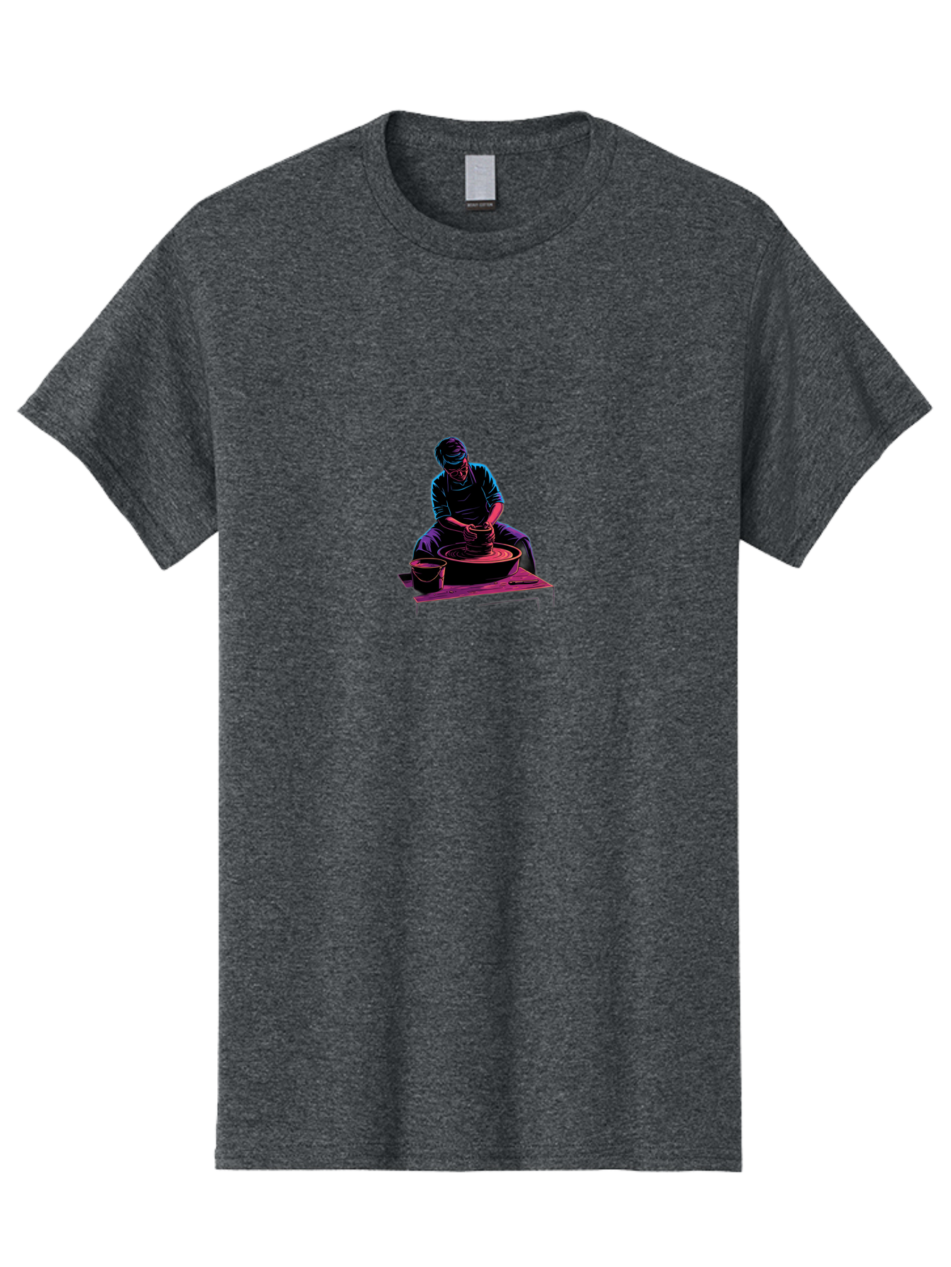 Potter-At-Work-6 Men'S Graphic Tee, 100% Cotton, Comfortable Casual Summer Wear, Machine Washable, Potter Working On Pottery Wheel, Clay Modeling, Artisanal Craftsmanship, Handcrafted Ceramics, Creative Process, Skilled Artisan Bab225