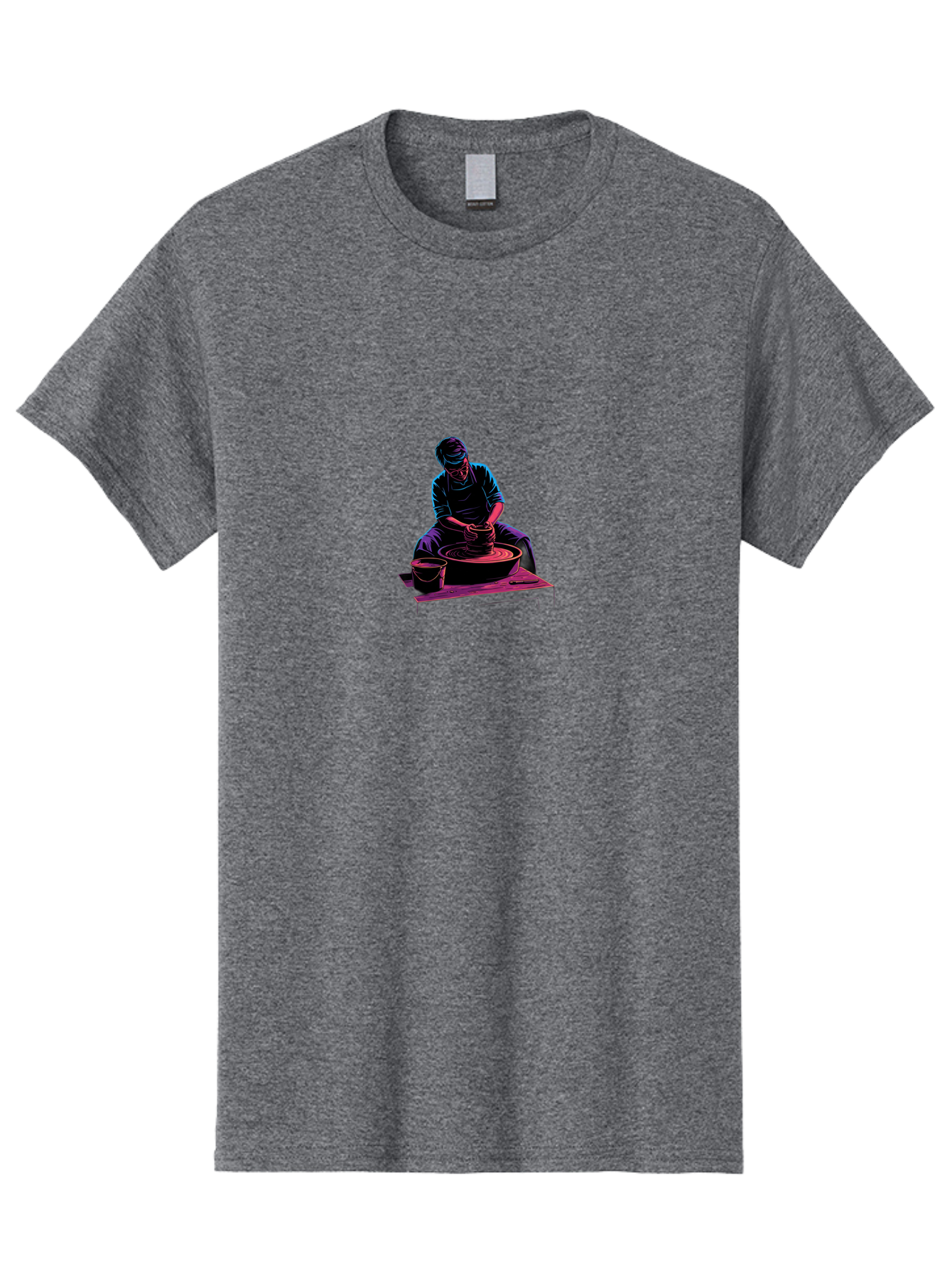 Potter-At-Work-6 Men'S Graphic Tee, 100% Cotton, Comfortable Casual Summer Wear, Machine Washable, Potter Working On Pottery Wheel, Clay Modeling, Artisanal Craftsmanship, Handcrafted Ceramics, Creative Process, Skilled Artisan Bab225