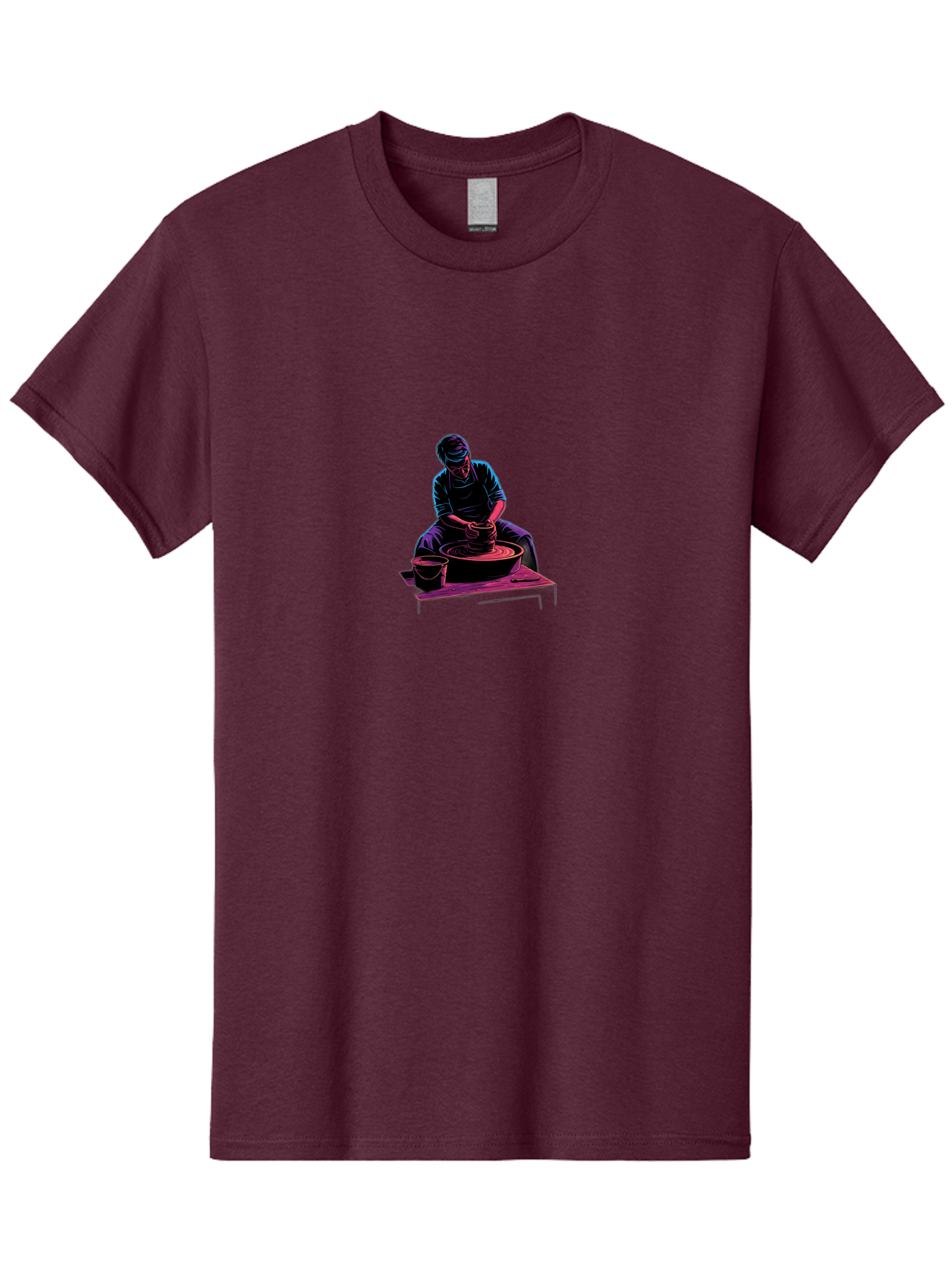 Potter-At-Work-6 Men'S Graphic Tee, 100% Cotton, Comfortable Casual Summer Wear, Machine Washable, Potter Working On Pottery Wheel, Clay Modeling, Artisanal Craftsmanship, Handcrafted Ceramics, Creative Process, Skilled Artisan Bab225