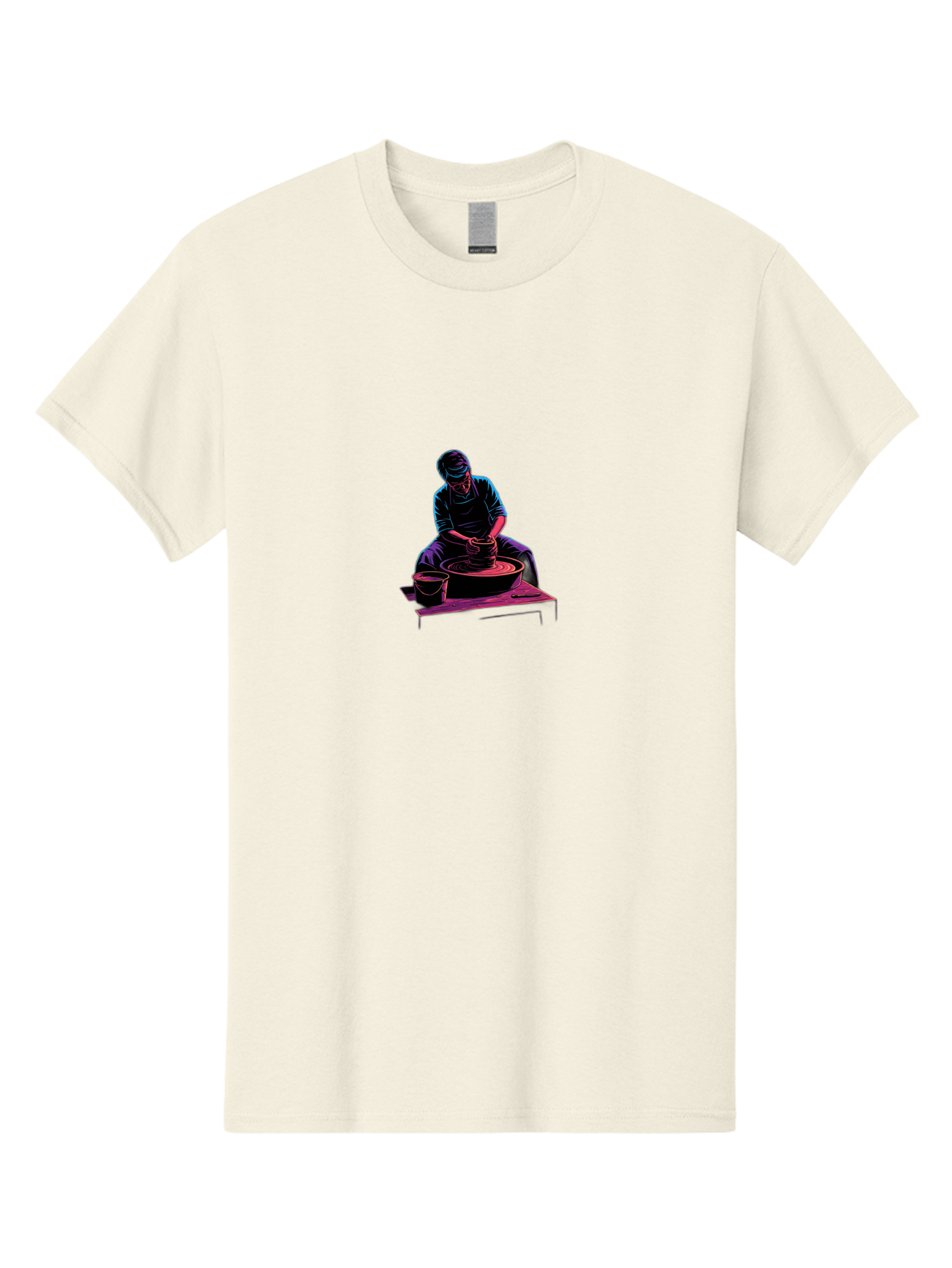 Potter-At-Work-6 Men'S Graphic Tee, 100% Cotton, Comfortable Casual Summer Wear, Machine Washable, Potter Working On Pottery Wheel, Clay Modeling, Artisanal Craftsmanship, Handcrafted Ceramics, Creative Process, Skilled Artisan Bab225