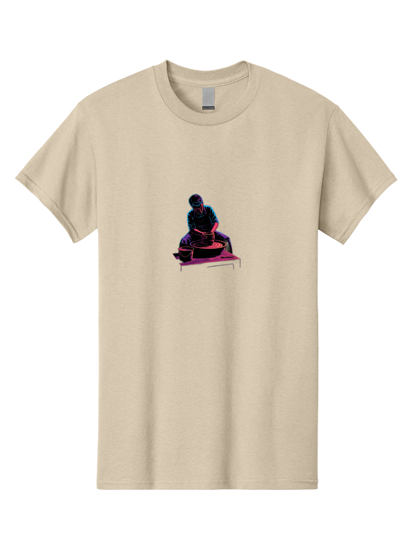 Potter-At-Work-6 Men'S Graphic Tee, 100% Cotton, Comfortable Casual Summer Wear, Machine Washable, Potter Working On Pottery Wheel, Clay Modeling, Artisanal Craftsmanship, Handcrafted Ceramics, Creative Process, Skilled Artisan Bab225