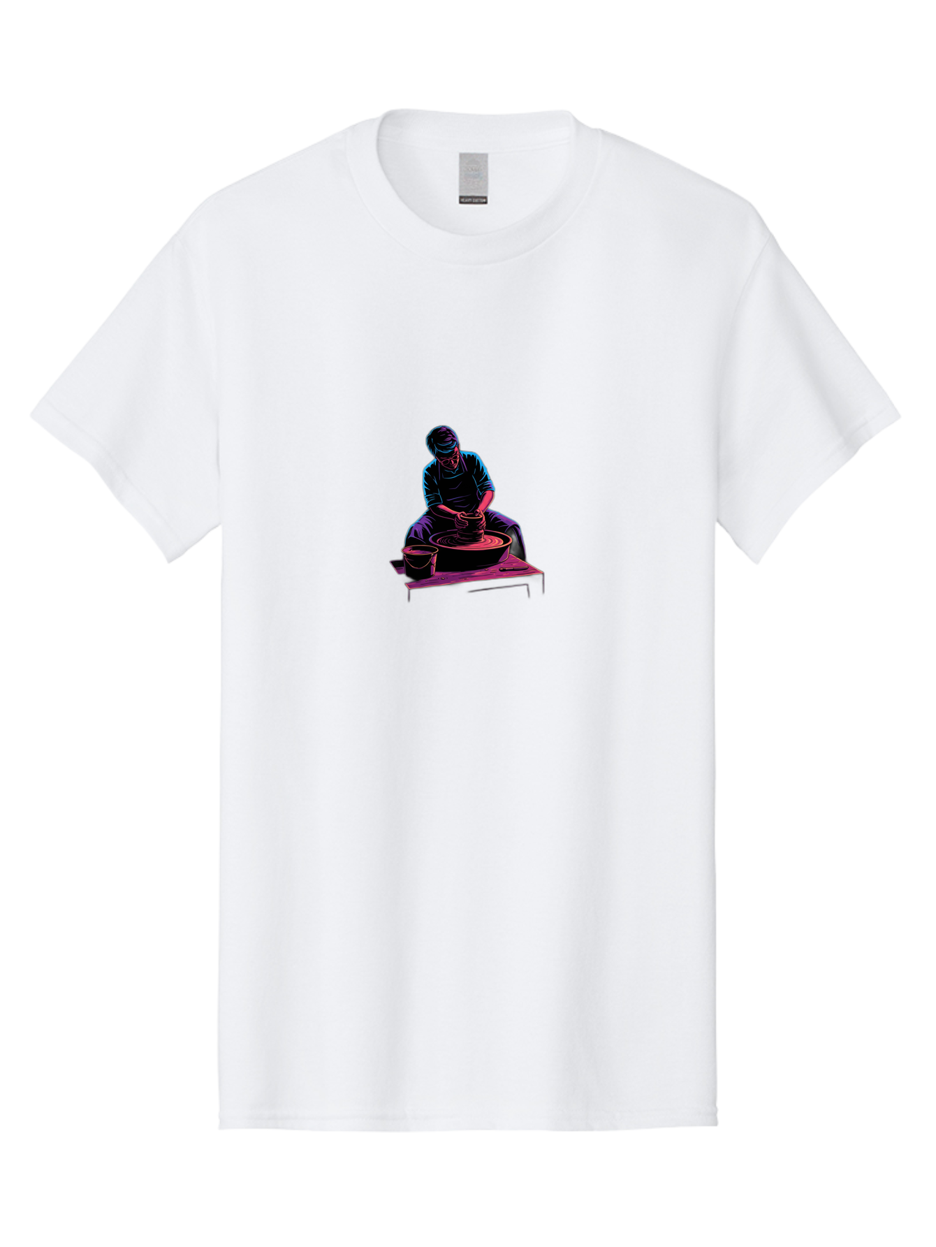 Potter-At-Work-6 Men'S Graphic Tee, 100% Cotton, Comfortable Casual Summer Wear, Machine Washable, Potter Working On Pottery Wheel, Clay Modeling, Artisanal Craftsmanship, Handcrafted Ceramics, Creative Process, Skilled Artisan Bab225