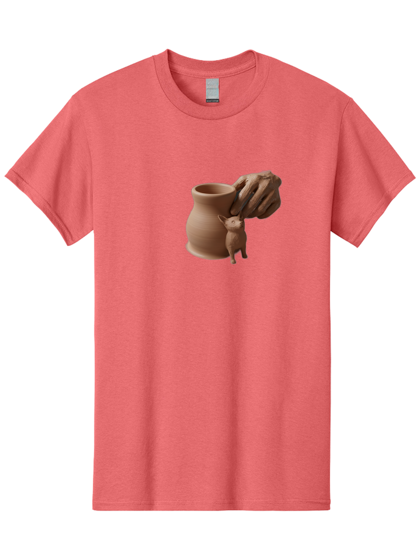 Potter-S-Hand Men'S Graphic Tee, 100% Cotton, Comfortable Casual Summer Wear, Machine Washable, Clay Pottery, Handmade Ceramics, Pottery Wheel, Earthenware, Clay Modeling, Sculpting, Creative Expression, Artistic Process, Pottery Art, Bab230