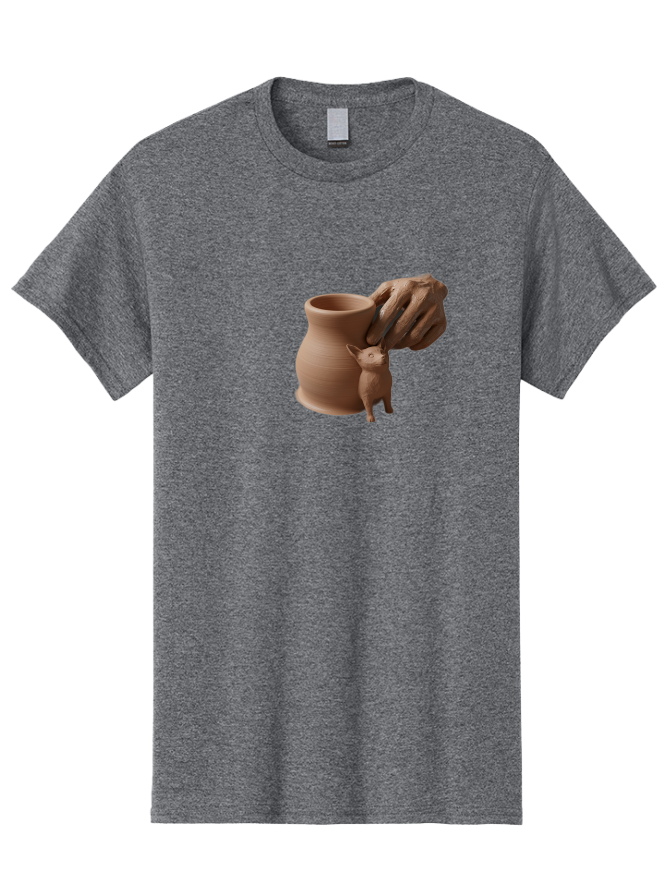 Potter-S-Hand Men'S Graphic Tee, 100% Cotton, Comfortable Casual Summer Wear, Machine Washable, Clay Pottery, Handmade Ceramics, Pottery Wheel, Earthenware, Clay Modeling, Sculpting, Creative Expression, Artistic Process, Pottery Art, Bab230