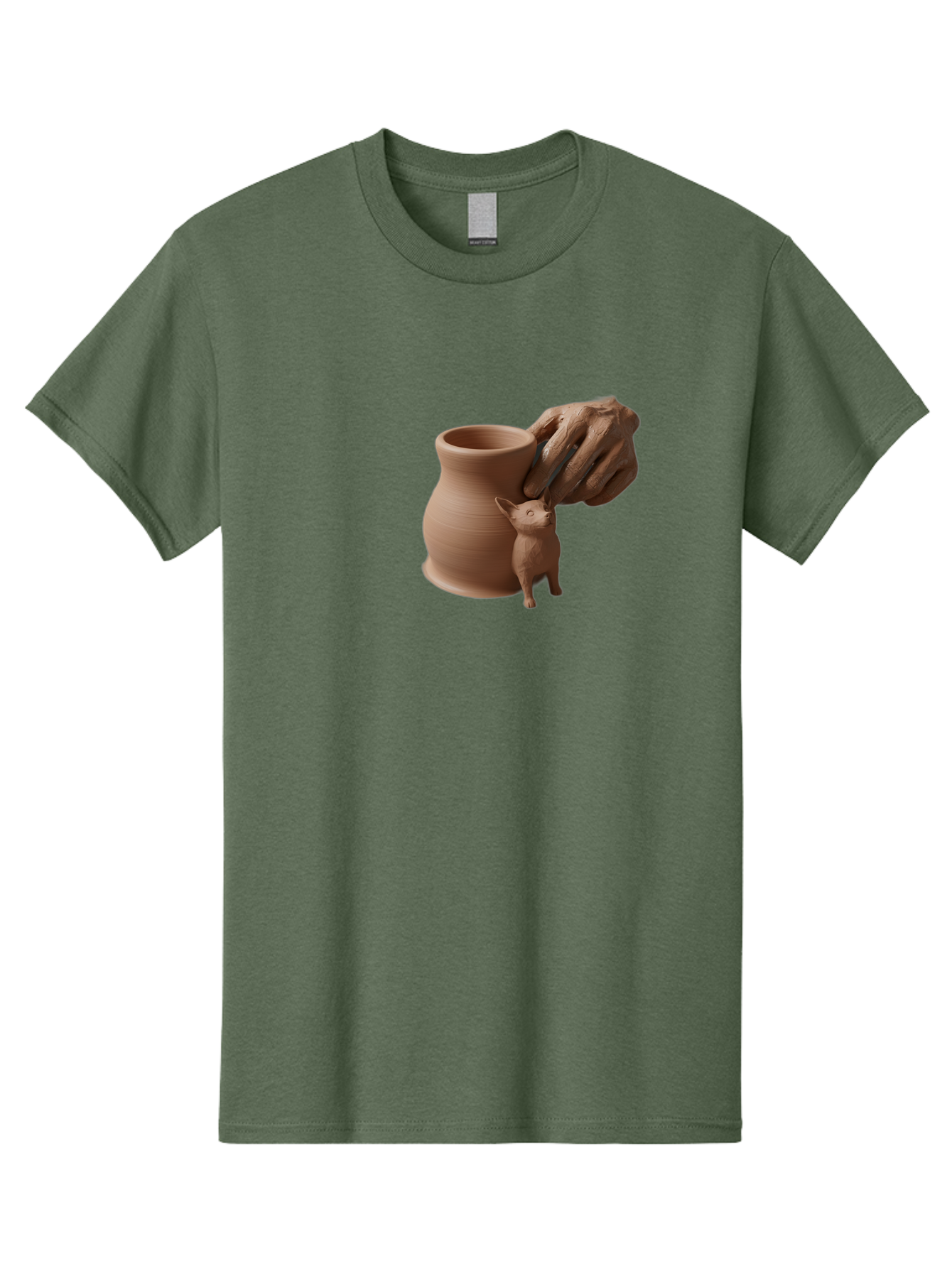 Potter-S-Hand Men'S Graphic Tee, 100% Cotton, Comfortable Casual Summer Wear, Machine Washable, Clay Pottery, Handmade Ceramics, Pottery Wheel, Earthenware, Clay Modeling, Sculpting, Creative Expression, Artistic Process, Pottery Art, Bab230