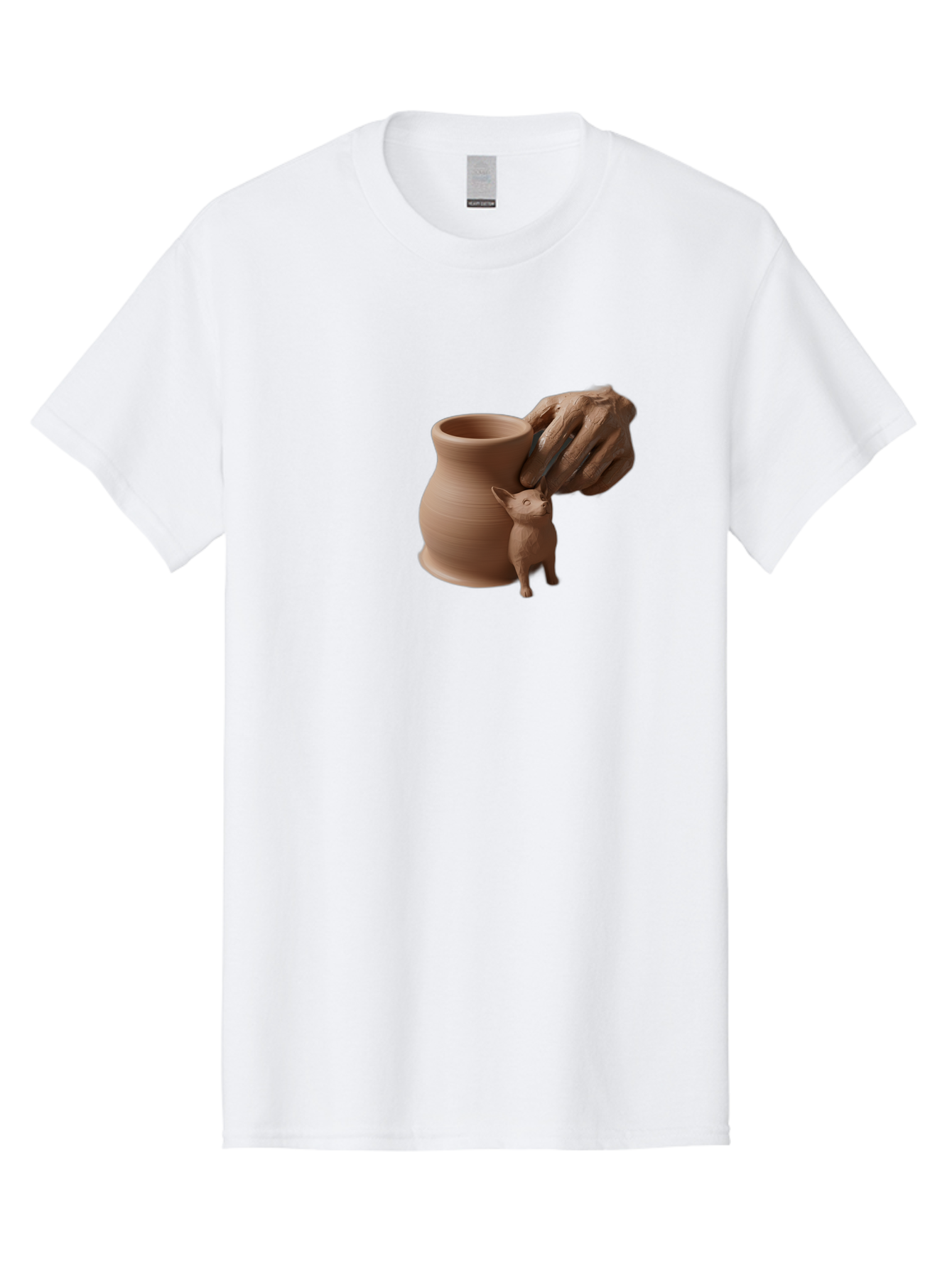 Potter-S-Hand Men'S Graphic Tee, 100% Cotton, Comfortable Casual Summer Wear, Machine Washable, Clay Pottery, Handmade Ceramics, Pottery Wheel, Earthenware, Clay Modeling, Sculpting, Creative Expression, Artistic Process, Pottery Art, Bab230