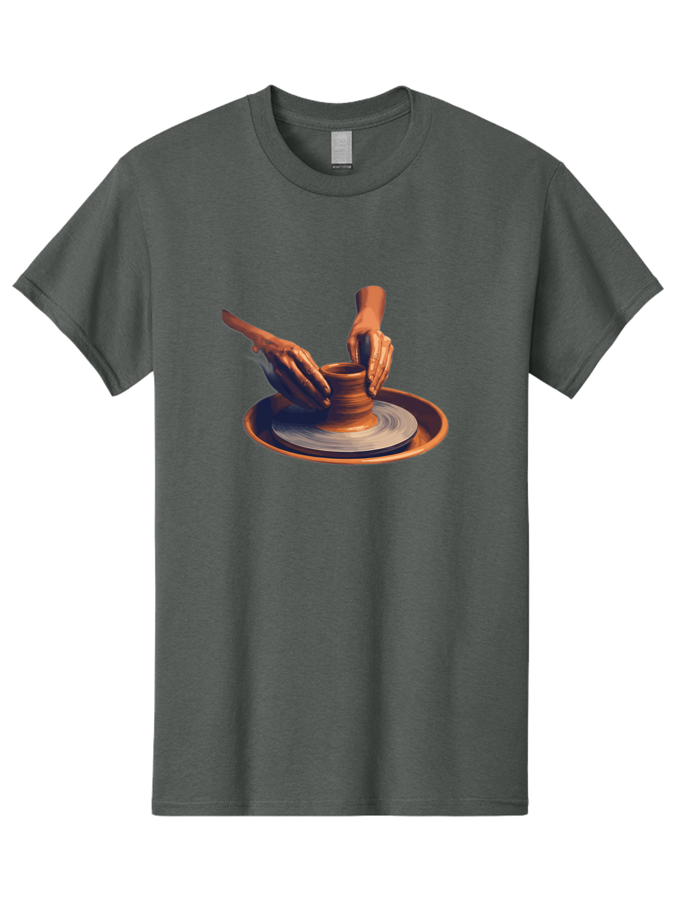 Potter-S-Hands Men'S Graphic Tee, 100% Cotton, Comfortable Casual Summer Wear, Machine Washable, Pottery Wheel, Clay Pot, Crafting, Hands Shaping, Creative Process, Artisanal, Handmade, Pottery Making, Ceramics, Skilled Craftsmanship Bab231