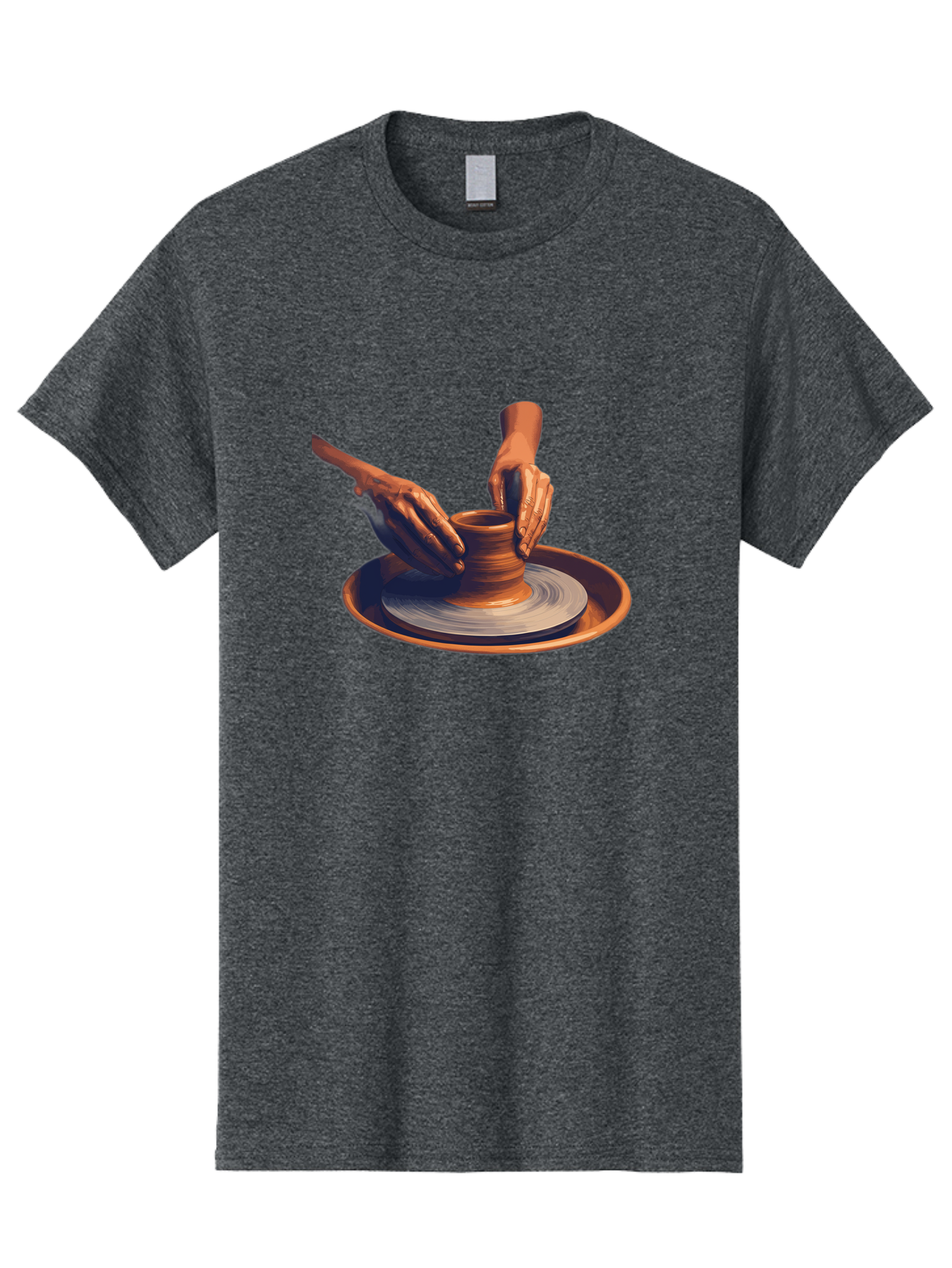 Potter-S-Hands Men'S Graphic Tee, 100% Cotton, Comfortable Casual Summer Wear, Machine Washable, Pottery Wheel, Clay Pot, Crafting, Hands Shaping, Creative Process, Artisanal, Handmade, Pottery Making, Ceramics, Skilled Craftsmanship Bab231