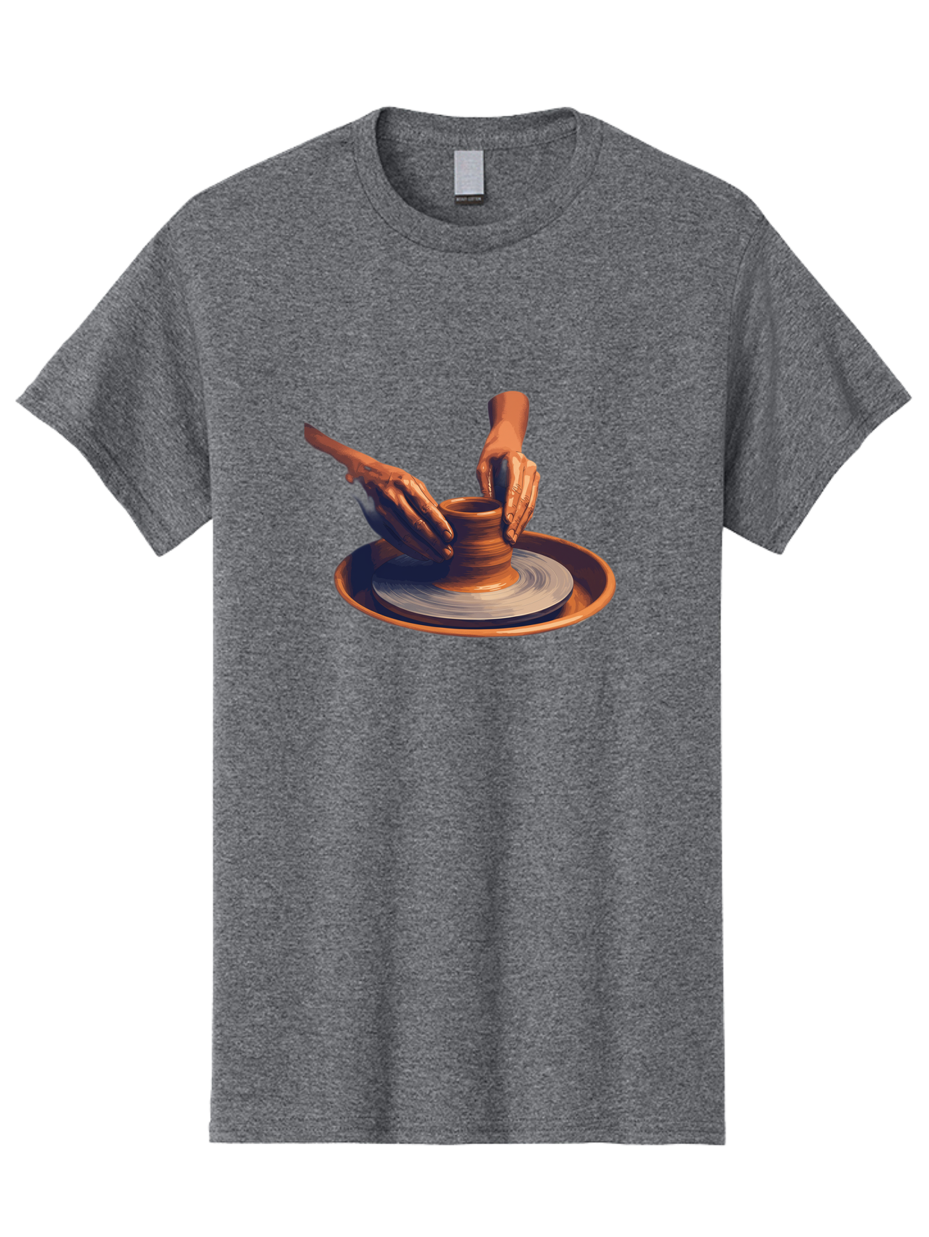 Potter-S-Hands Men'S Graphic Tee, 100% Cotton, Comfortable Casual Summer Wear, Machine Washable, Pottery Wheel, Clay Pot, Crafting, Hands Shaping, Creative Process, Artisanal, Handmade, Pottery Making, Ceramics, Skilled Craftsmanship Bab231