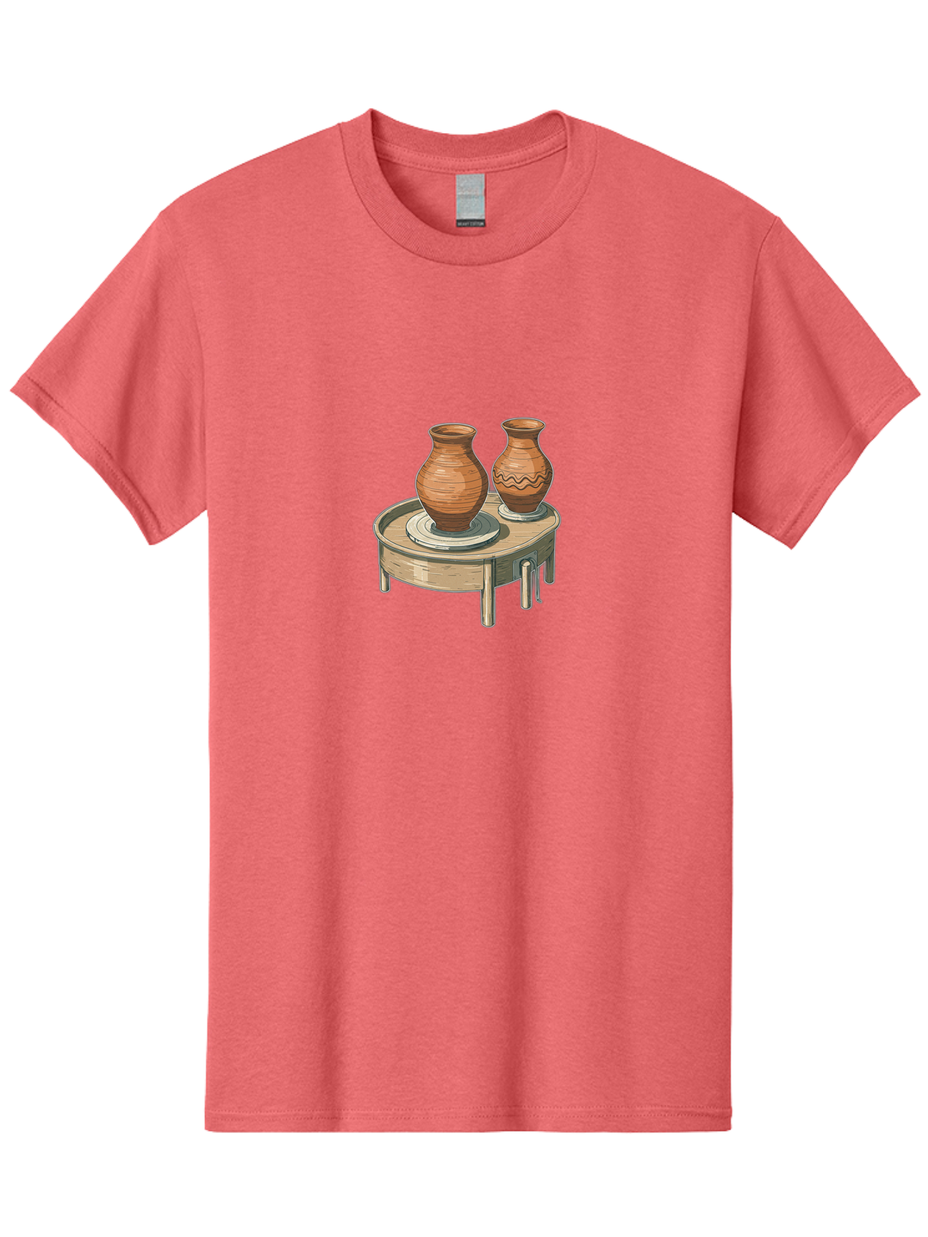 Potter-S-Wheel-1 Men'S Graphic Tee, 100% Cotton, Comfortable Casual Summer Wear, Machine Washable, Potter'S Wheel, Clay Pots, Handmade Ceramics, Pottery Making, Clay Crafts, Artisanal Pottery, Pottery Wheel, Ceramics Art Bab232
