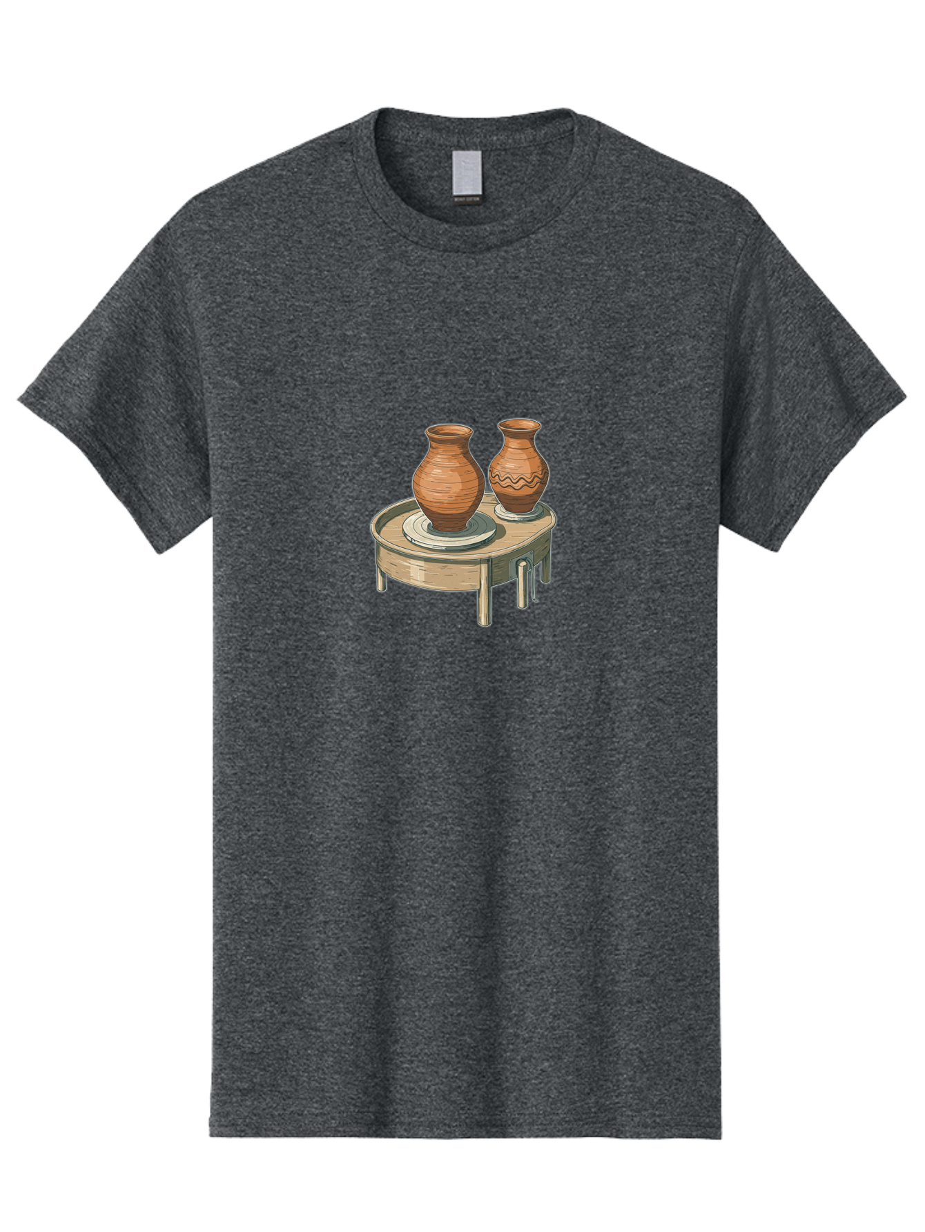 Potter-S-Wheel-1 Men'S Graphic Tee, 100% Cotton, Comfortable Casual Summer Wear, Machine Washable, Potter'S Wheel, Clay Pots, Handmade Ceramics, Pottery Making, Clay Crafts, Artisanal Pottery, Pottery Wheel, Ceramics Art Bab232