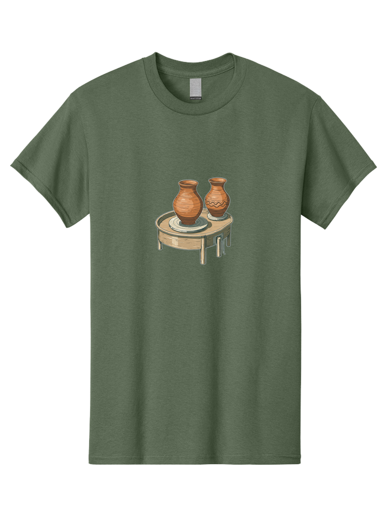 Potter-S-Wheel-1 Men'S Graphic Tee, 100% Cotton, Comfortable Casual Summer Wear, Machine Washable, Potter'S Wheel, Clay Pots, Handmade Ceramics, Pottery Making, Clay Crafts, Artisanal Pottery, Pottery Wheel, Ceramics Art Bab232