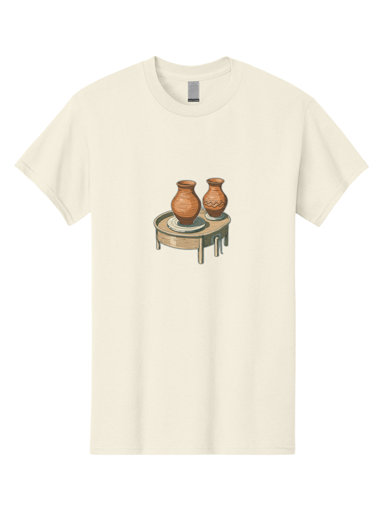 Potter-S-Wheel-1 Men'S Graphic Tee, 100% Cotton, Comfortable Casual Summer Wear, Machine Washable, Potter'S Wheel, Clay Pots, Handmade Ceramics, Pottery Making, Clay Crafts, Artisanal Pottery, Pottery Wheel, Ceramics Art Bab232