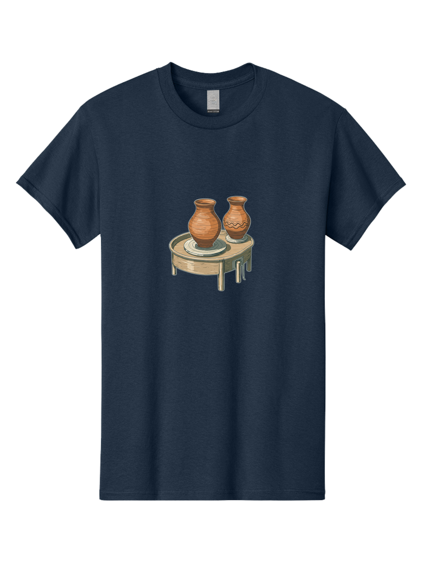 Potter-S-Wheel-1 Men'S Graphic Tee, 100% Cotton, Comfortable Casual Summer Wear, Machine Washable, Potter'S Wheel, Clay Pots, Handmade Ceramics, Pottery Making, Clay Crafts, Artisanal Pottery, Pottery Wheel, Ceramics Art Bab232