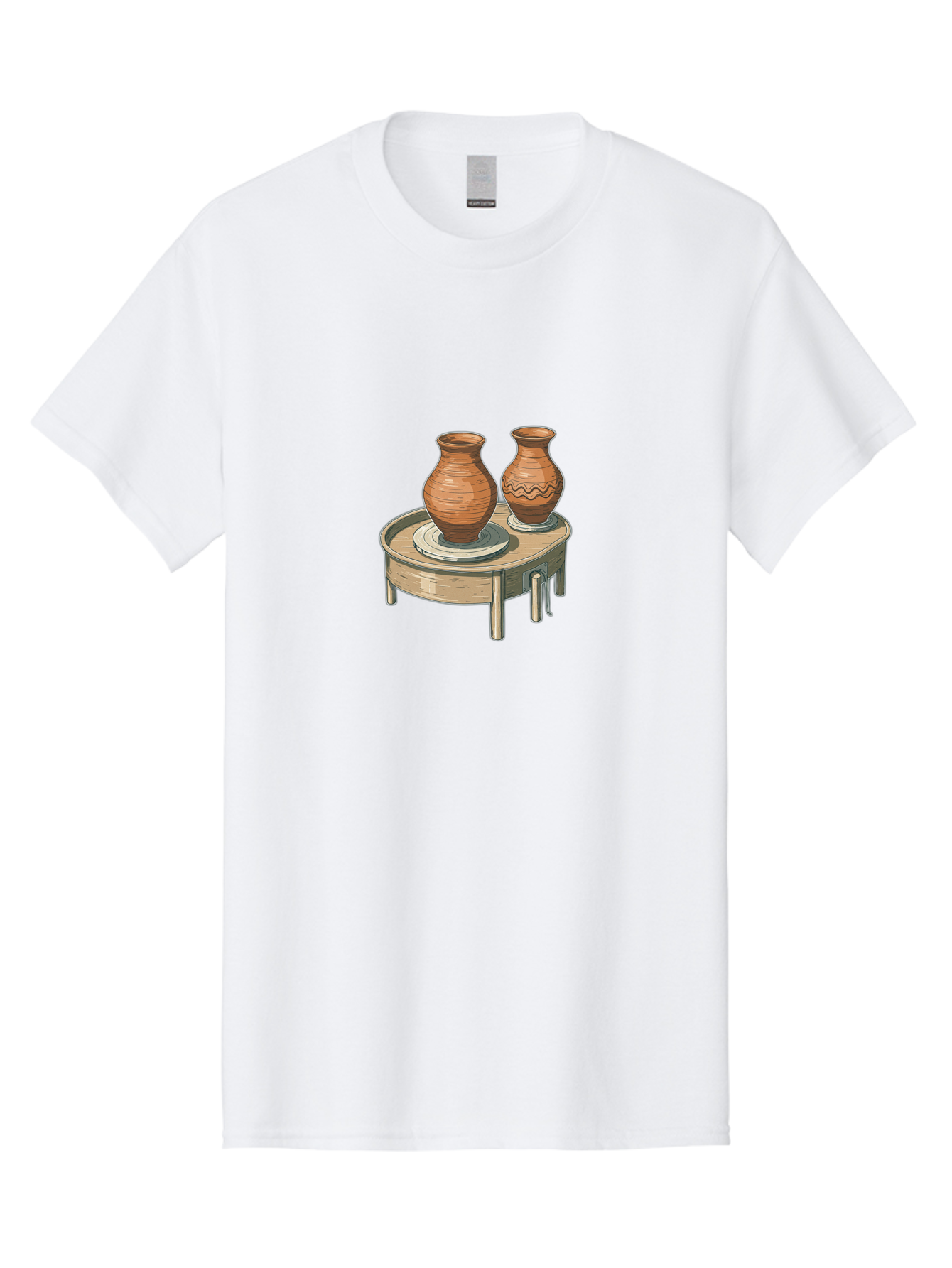 Potter-S-Wheel-1 Men'S Graphic Tee, 100% Cotton, Comfortable Casual Summer Wear, Machine Washable, Potter'S Wheel, Clay Pots, Handmade Ceramics, Pottery Making, Clay Crafts, Artisanal Pottery, Pottery Wheel, Ceramics Art Bab232