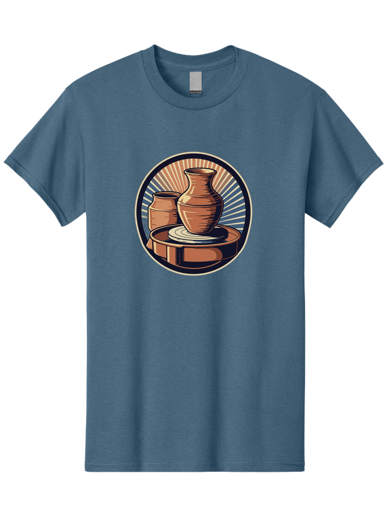 Potter-S-Wheel-2 Men'S Graphic Tee, 100% Cotton, Comfortable Casual Summer Wear, Machine Washable, Pottery Wheel, Clay Pottery, Ceramic Art, Handmade Crafts, Pottery Making, Artistic Expression, Creative Process, Handmade Ceramics, Bab233