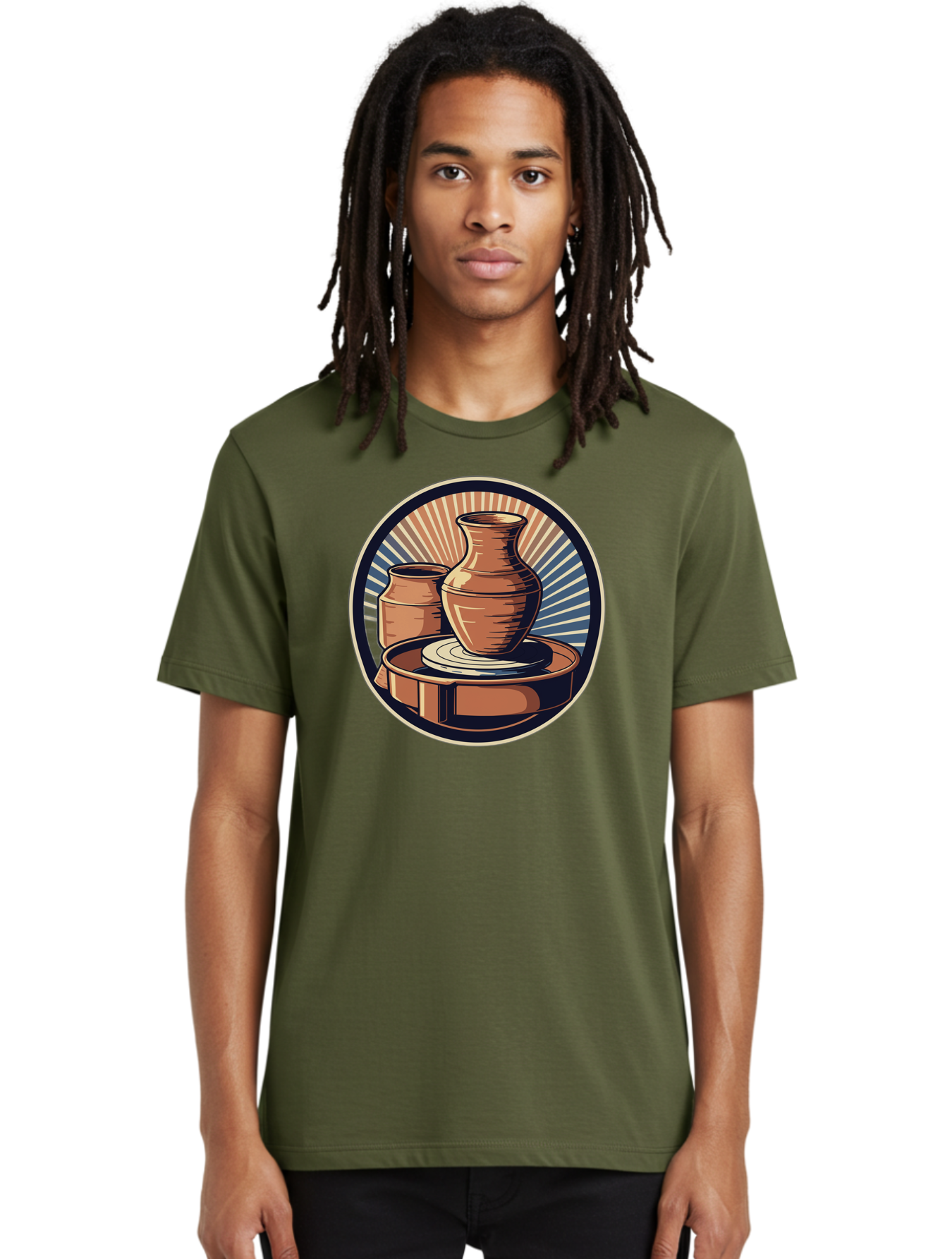 Potter-S-Wheel-2 Men'S Graphic Tee, 100% Cotton, Comfortable Casual Summer Wear, Machine Washable, Pottery Wheel, Clay Pottery, Ceramic Art, Handmade Crafts, Pottery Making, Artistic Expression, Creative Process, Handmade Ceramics, Bab233