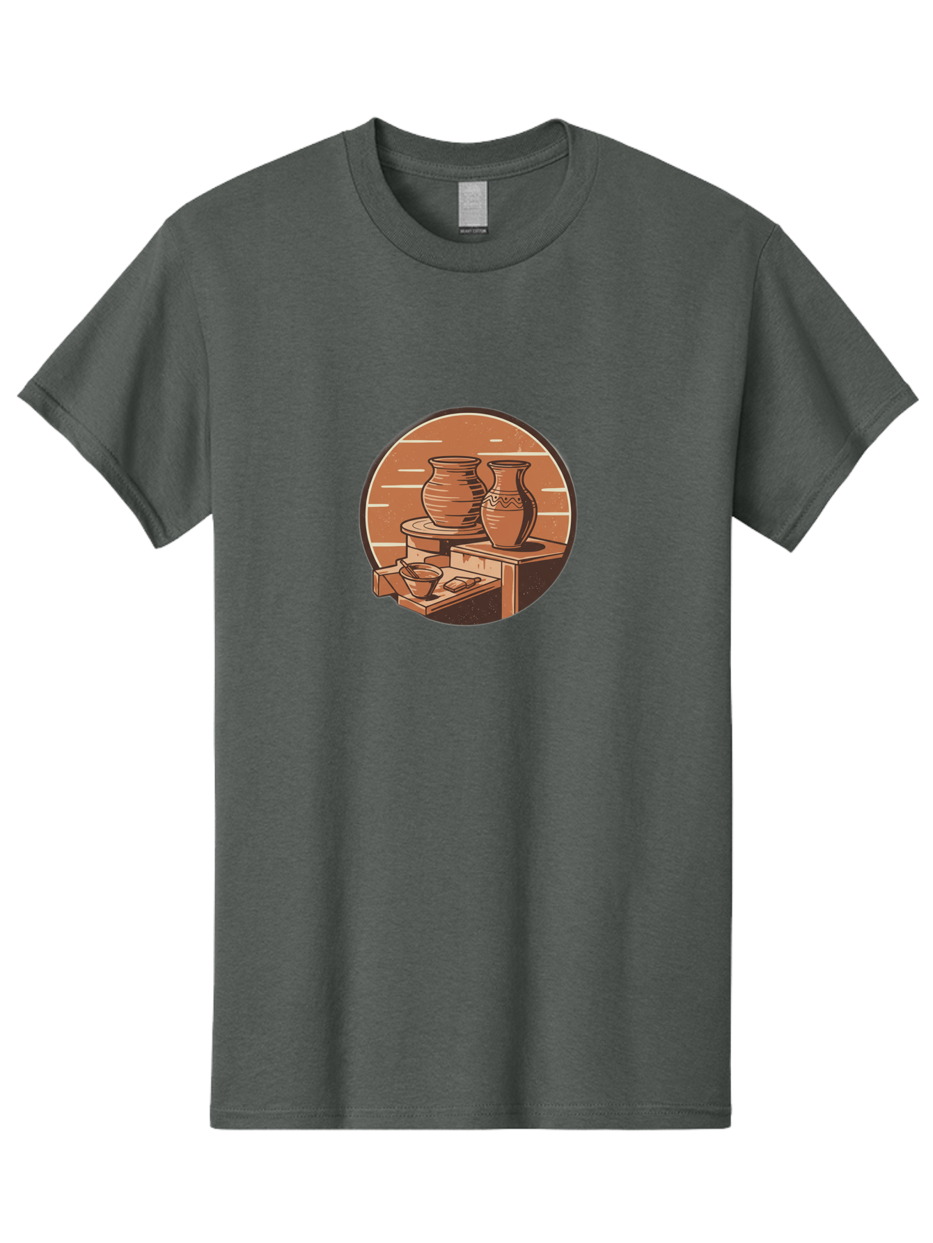 Potter-S-Wheel-3 Men'S Graphic Tee, 100% Cotton, Comfortable Casual Summer Wear, Machine Washable, Pottery Worktable, Clay Pottery, Ceramics, Handmade Crafts, Potter'S Wheel, Artisan Work, Creative Process, Pottery Making, Artistic Expression, Bab234